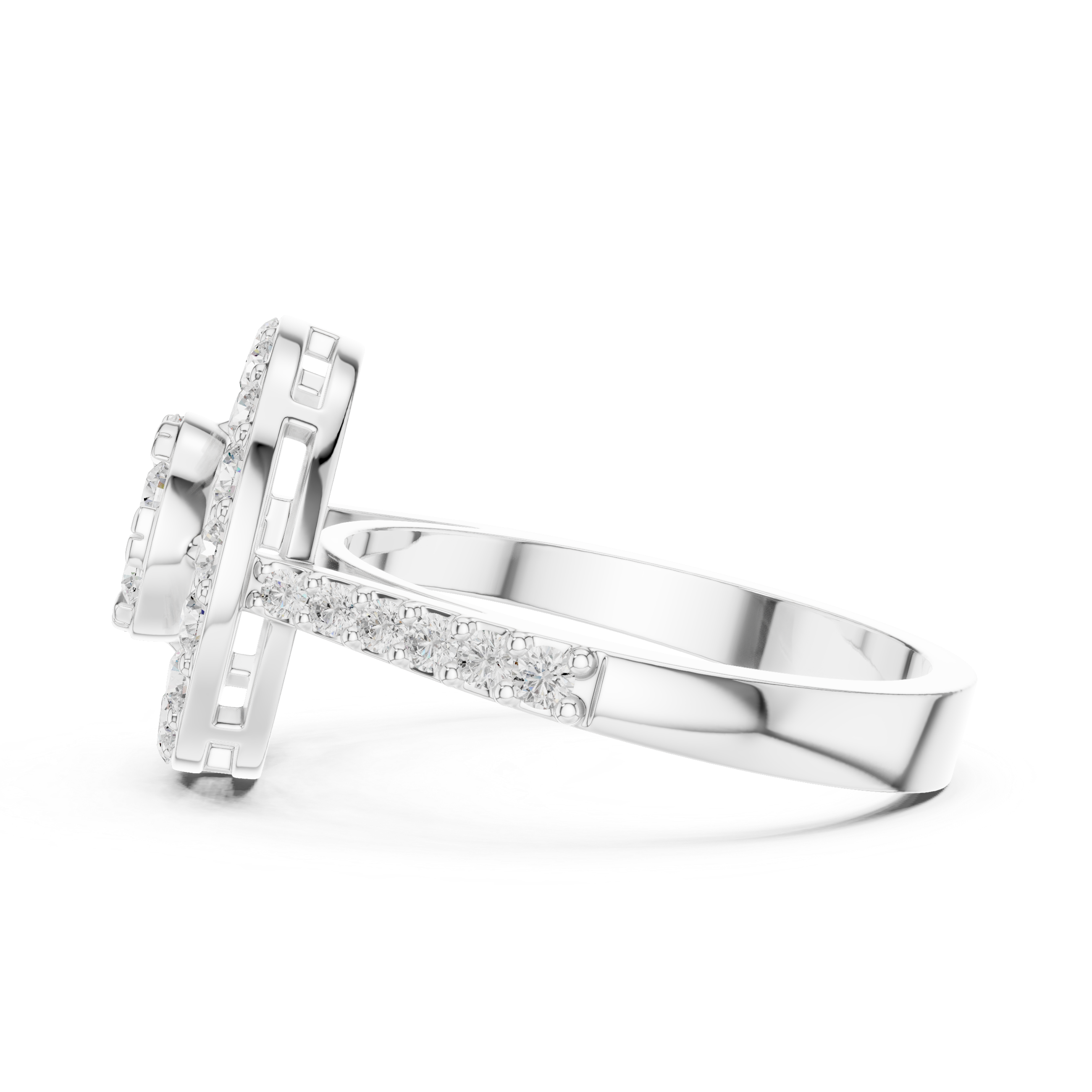 Luxury Double Halo Cluster Ring