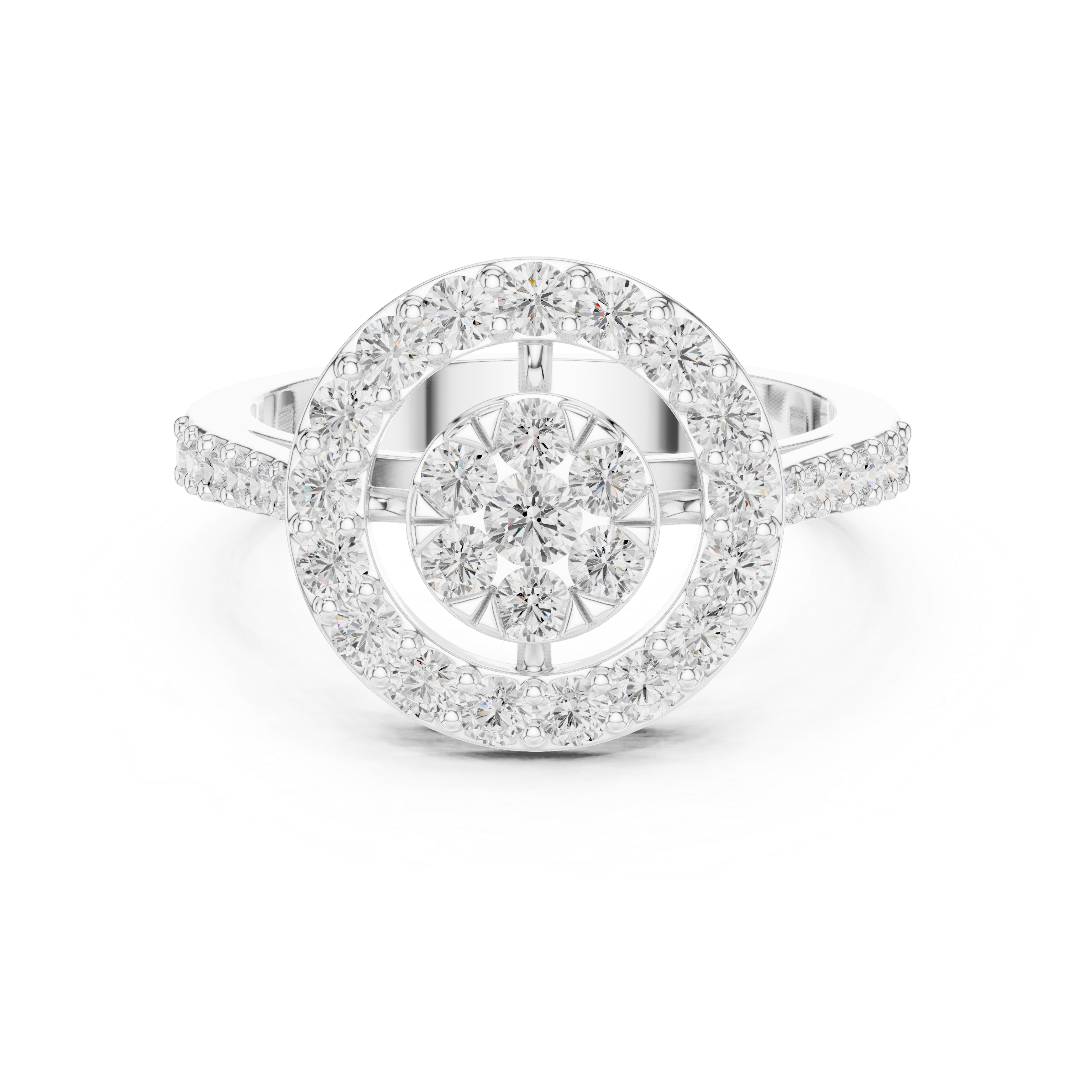 Luxury Double Halo Cluster Ring
