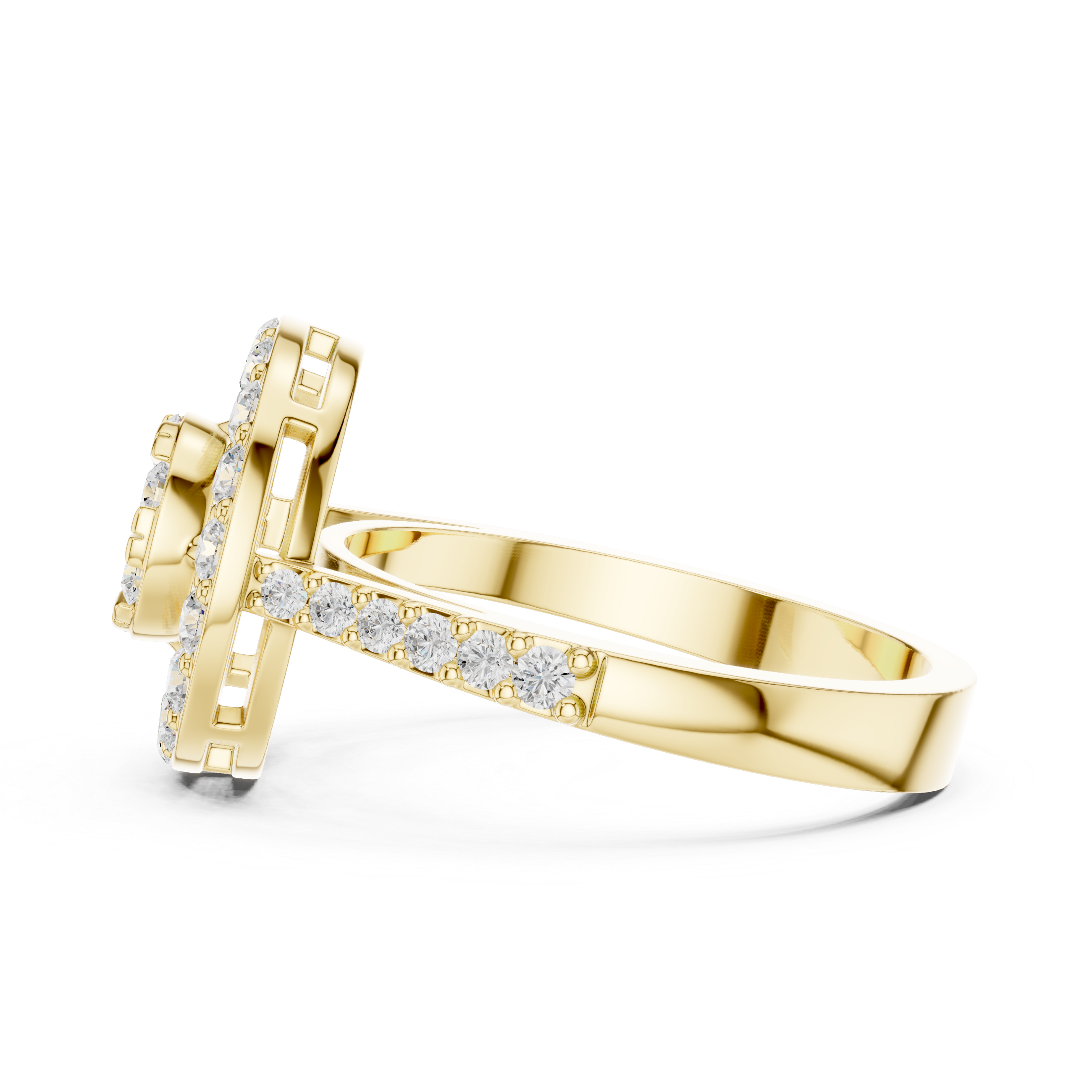 Luxury Double Halo Cluster Ring