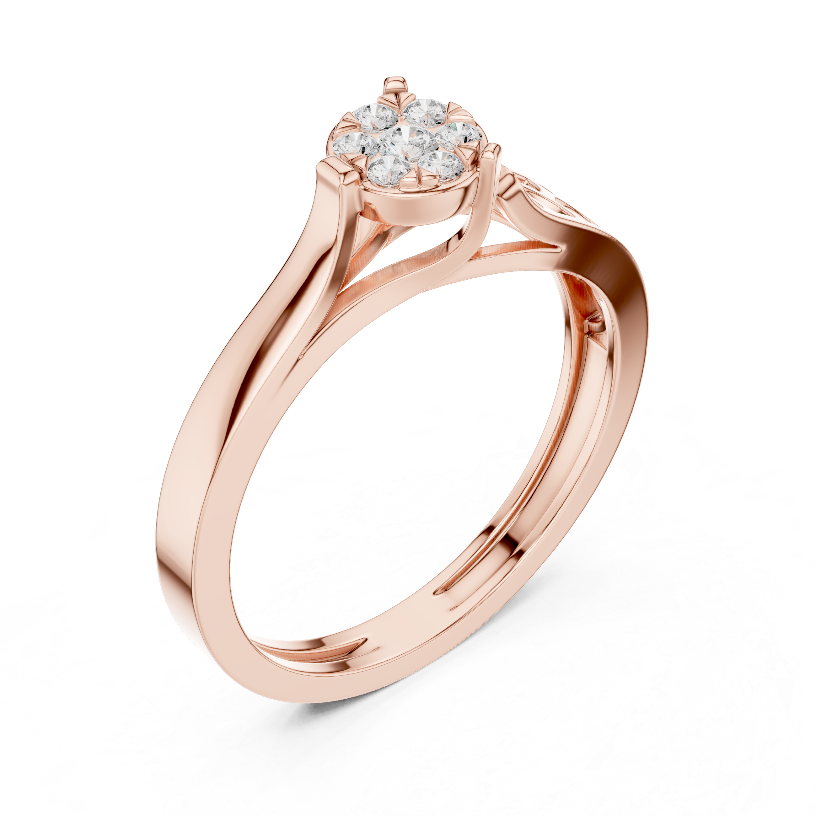 Openwork Floral Cluster Ring
