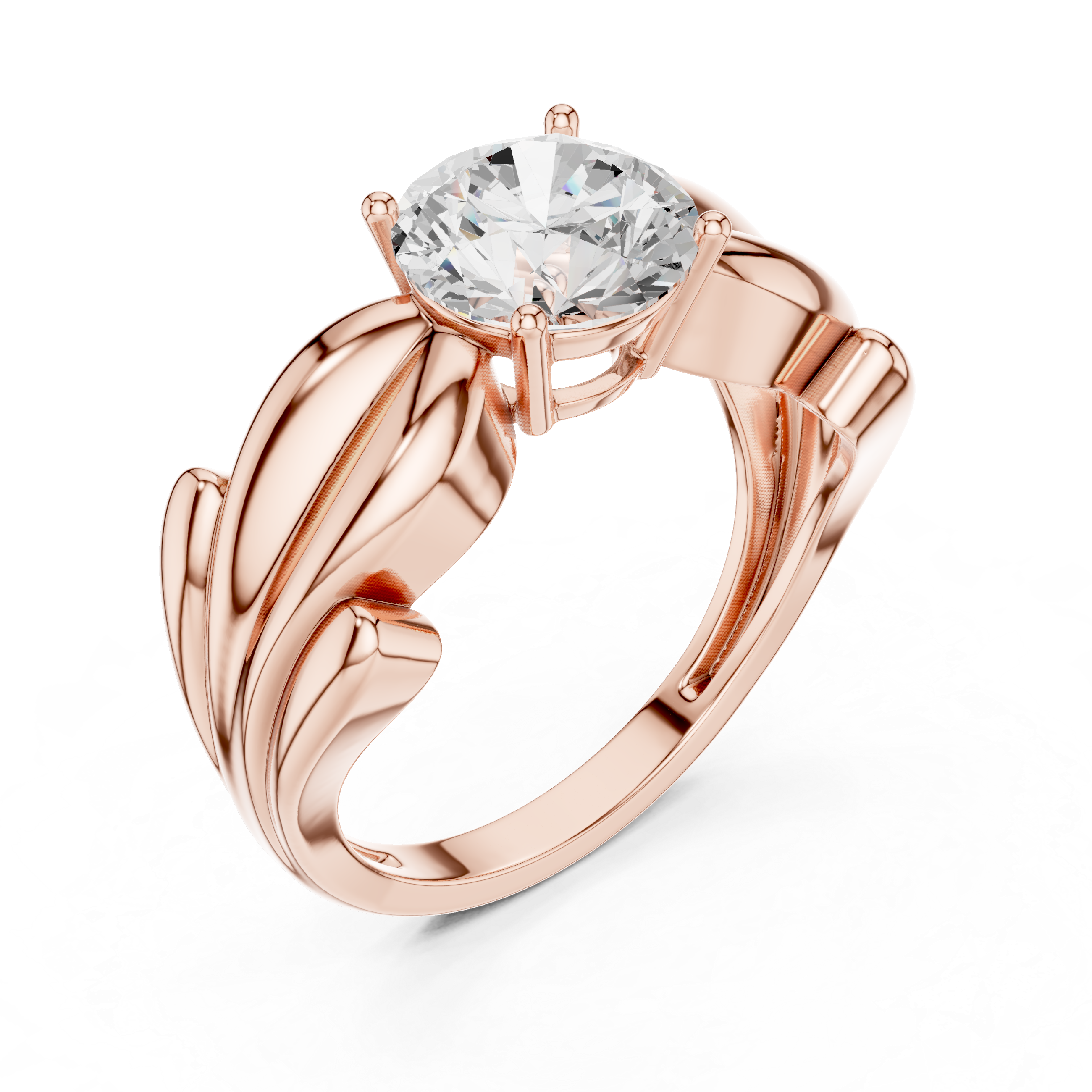 Braided Solitaire Diamond Engagement Ring