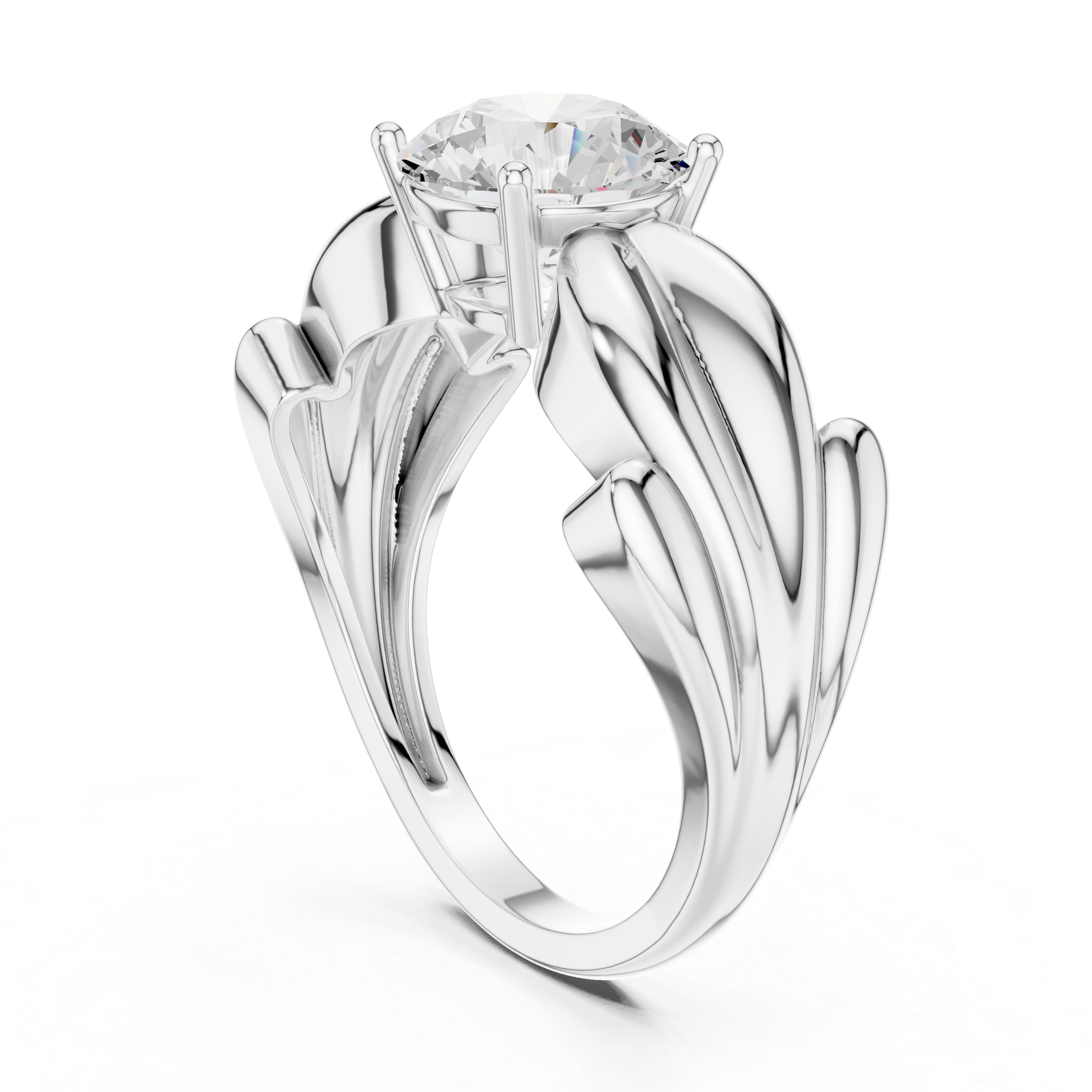 Braided Solitaire Diamond Engagement Ring