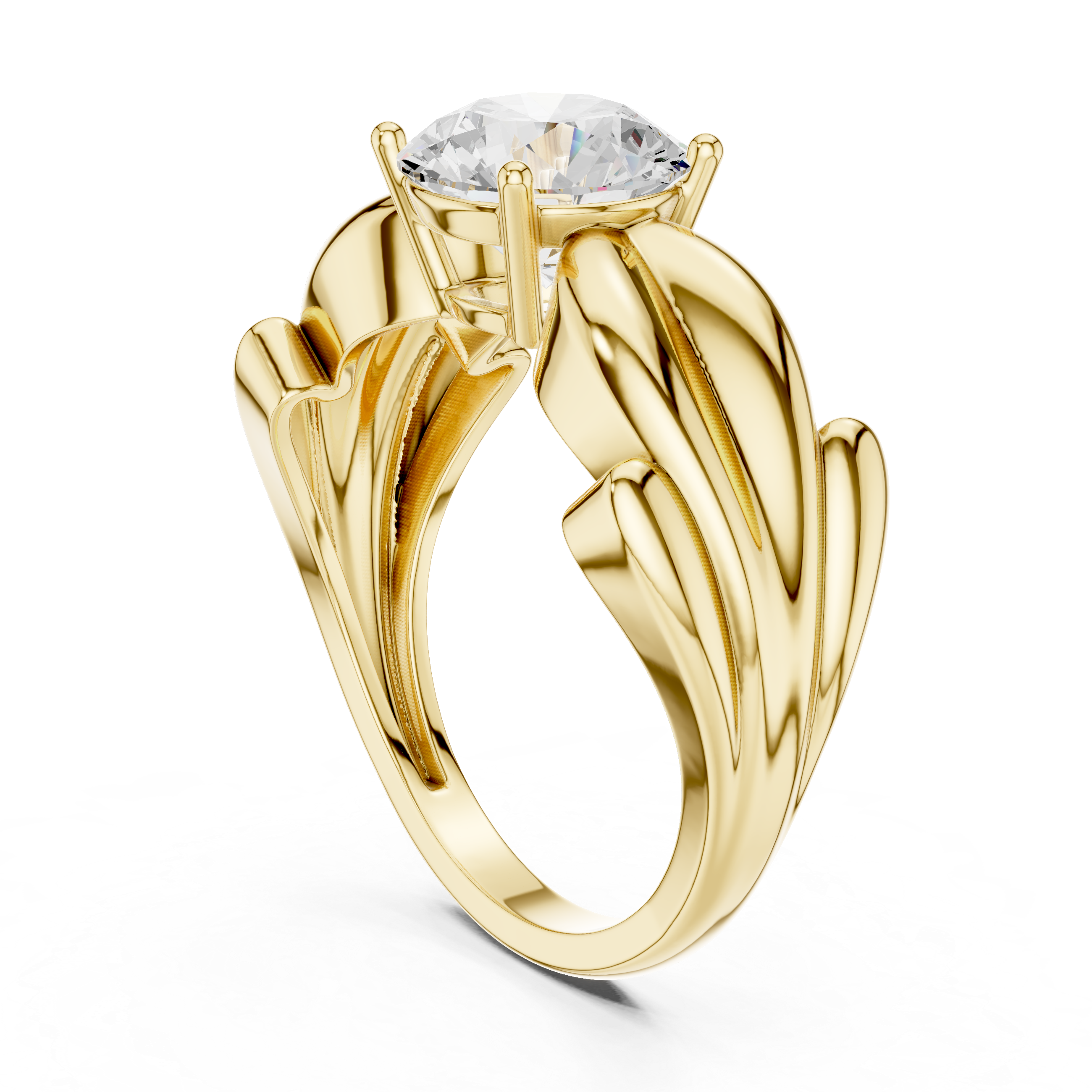 Braided Solitaire Diamond Engagement Ring