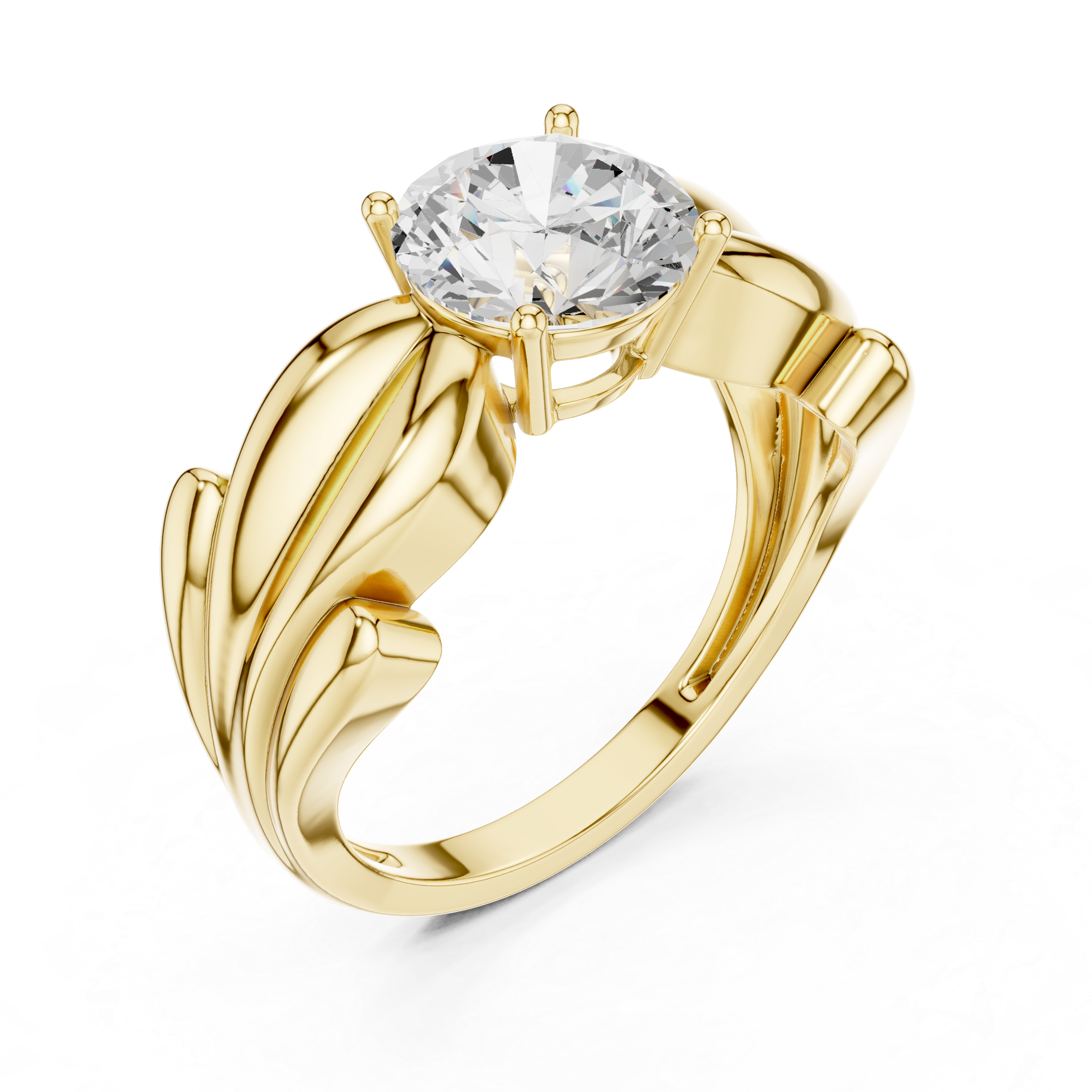 Braided Solitaire Diamond Engagement Ring