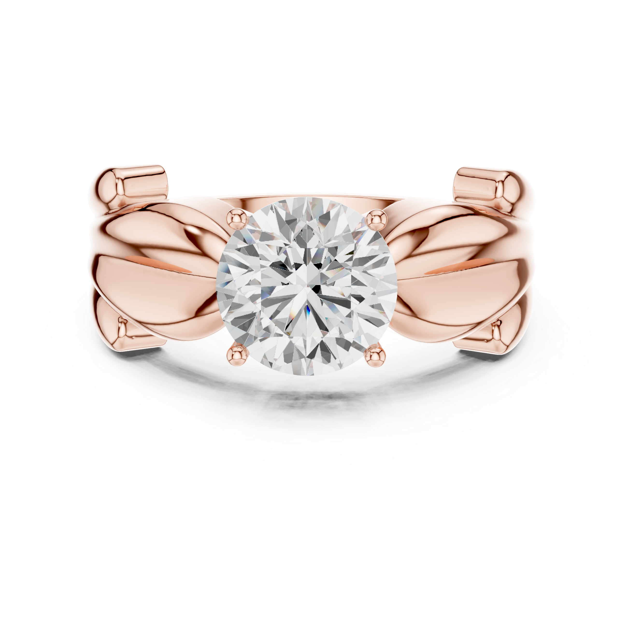 Braided Solitaire Diamond Engagement Ring