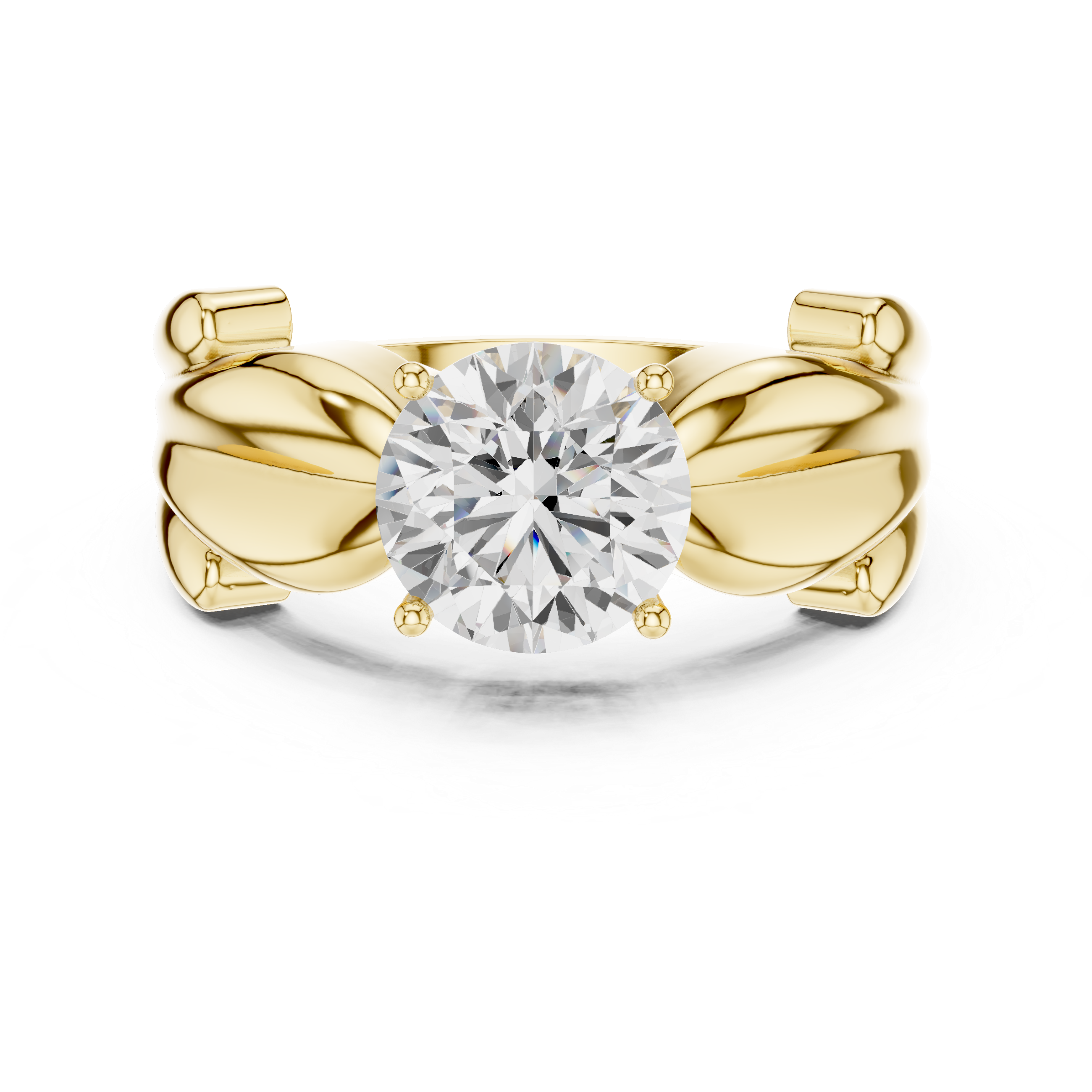 Braided Solitaire Diamond Engagement Ring