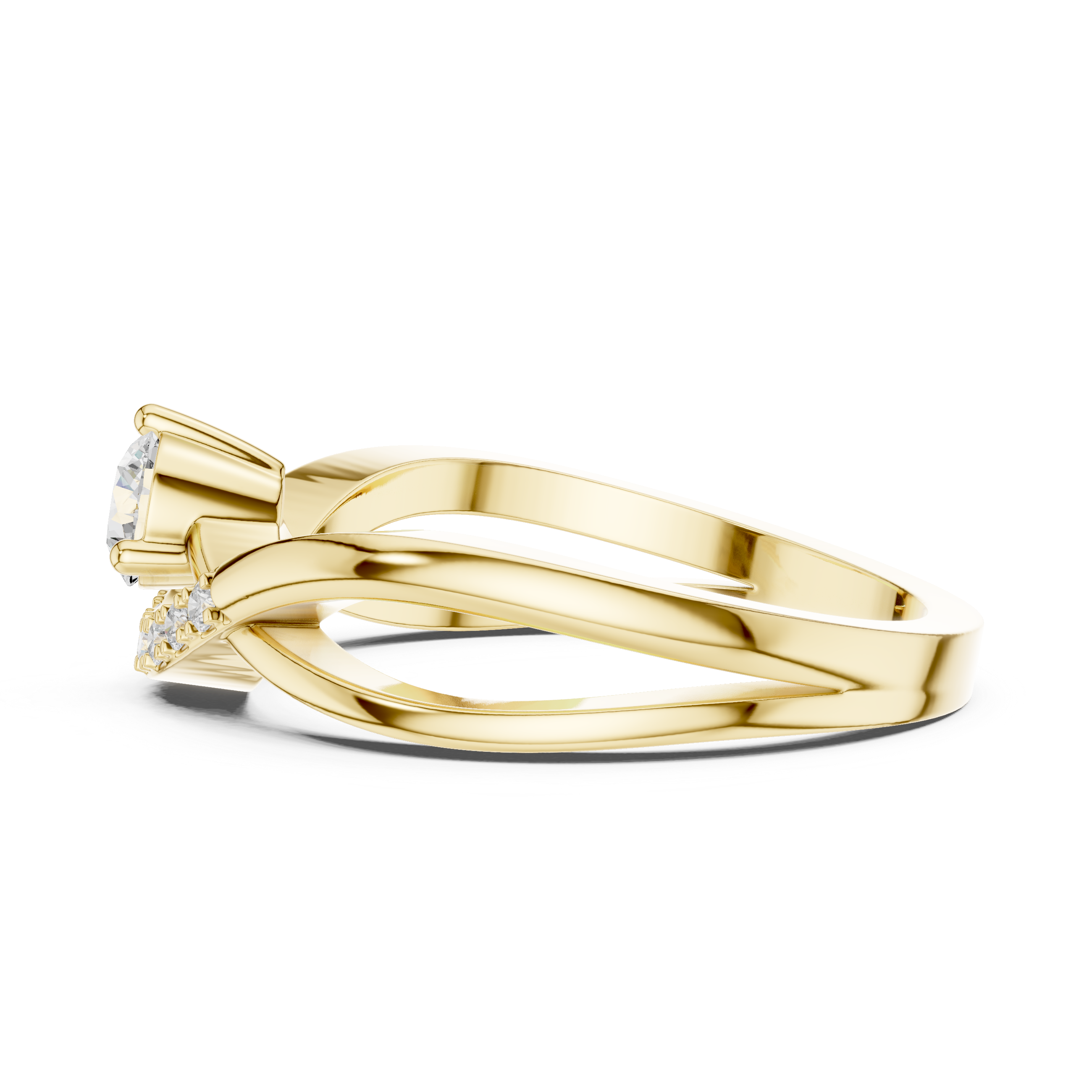 Twisted Pavé Diamond Engagement Ring