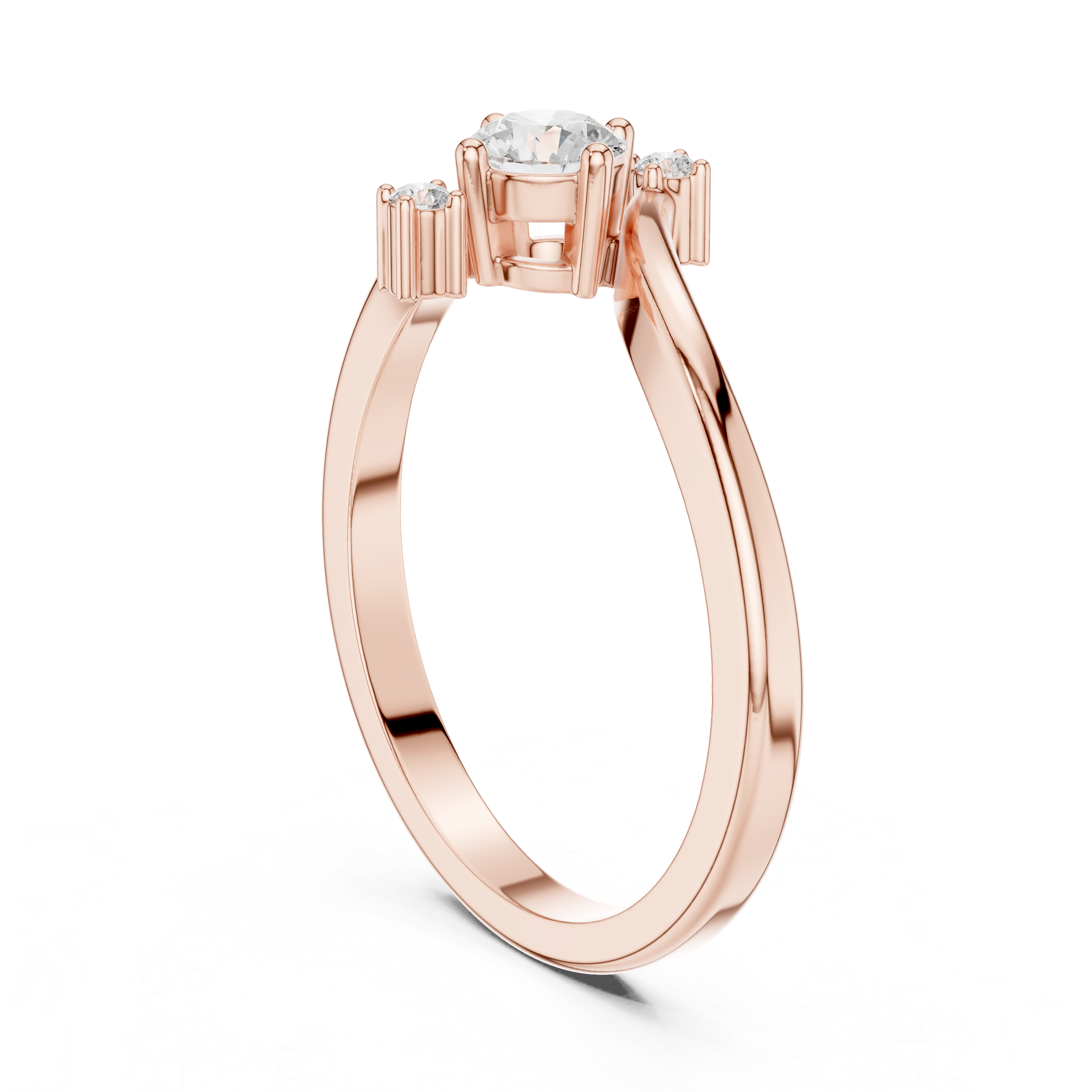 Bypass Diamond Engagement Ring
