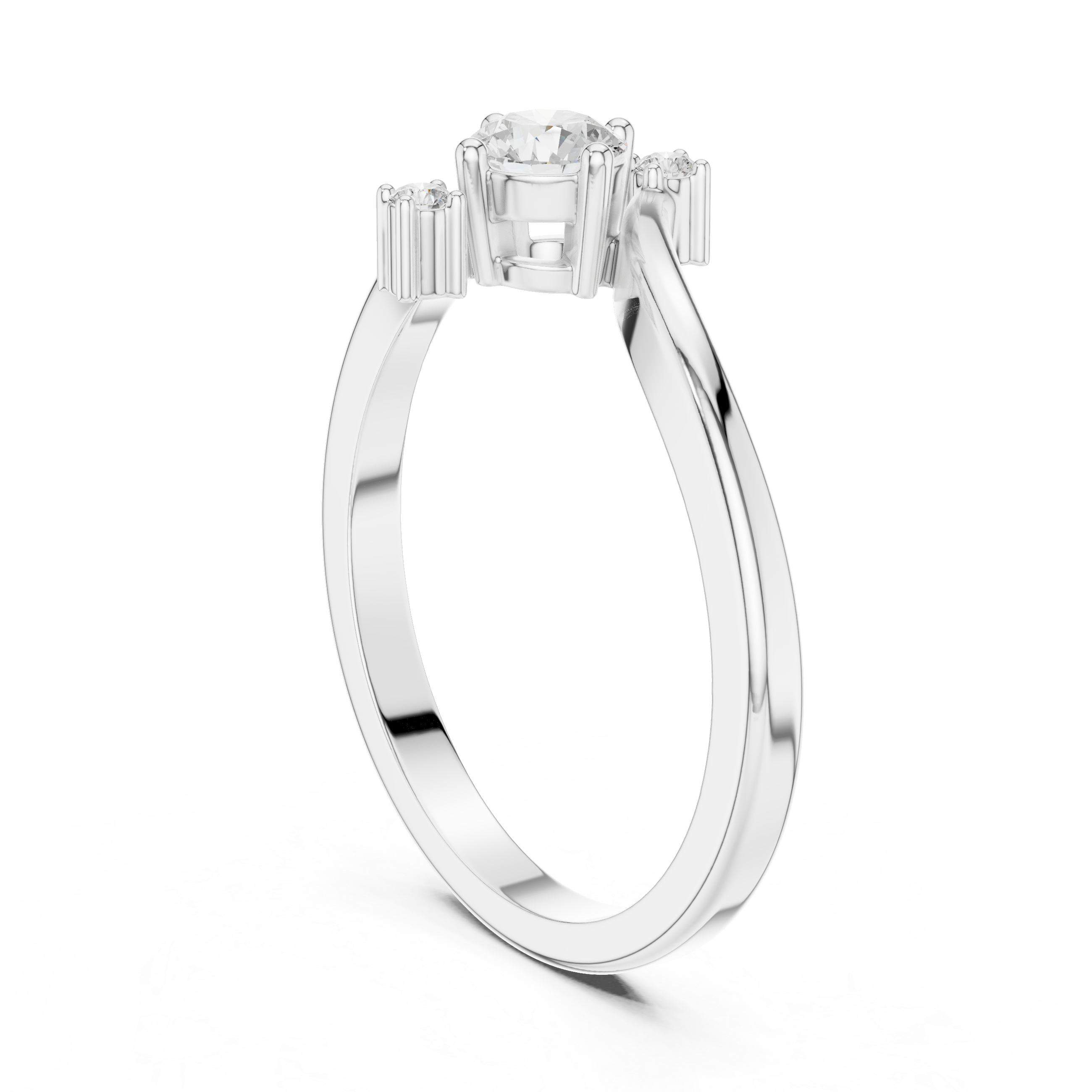 Bypass Diamond Engagement Ring