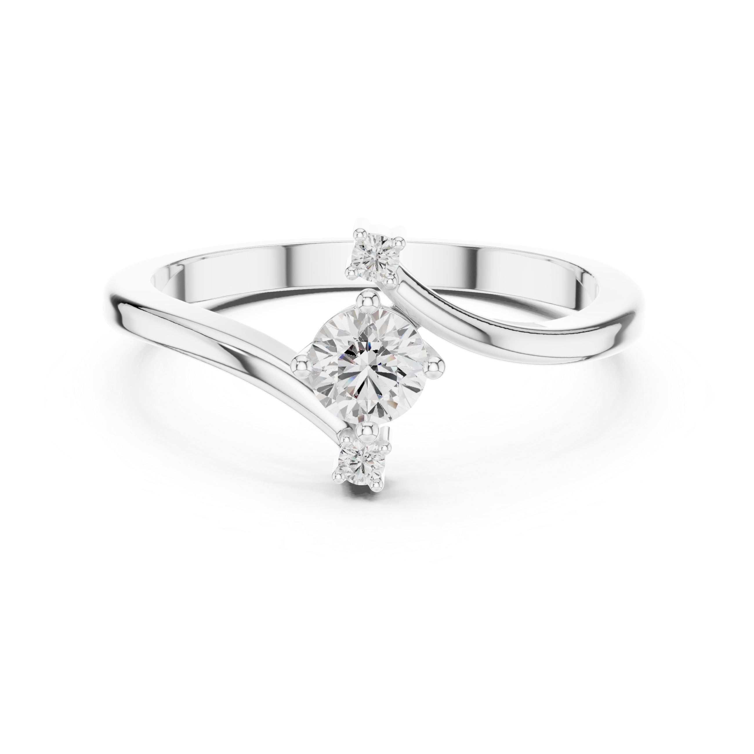 Bypass Diamond Engagement Ring