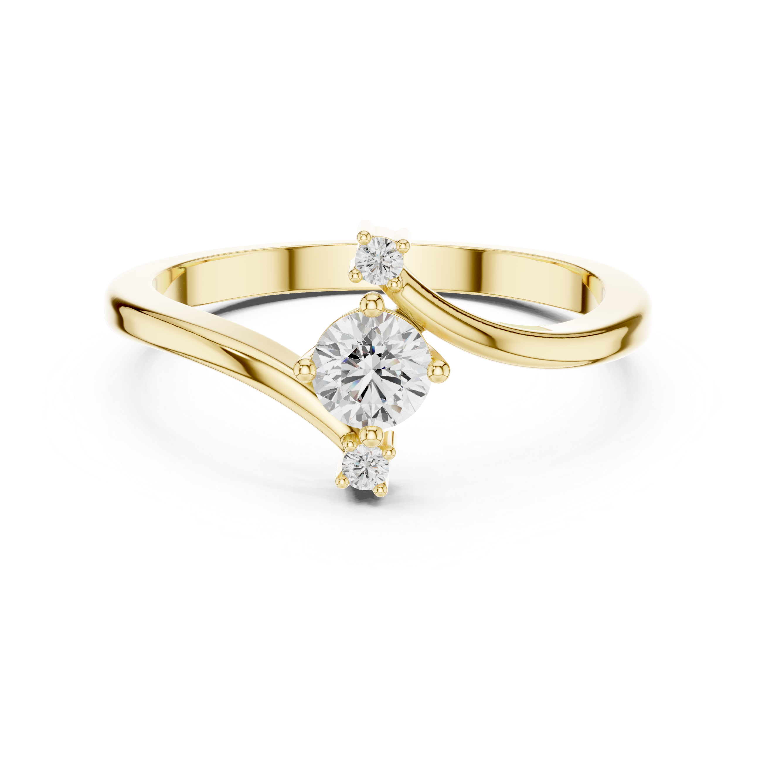 Bypass Diamond Engagement Ring