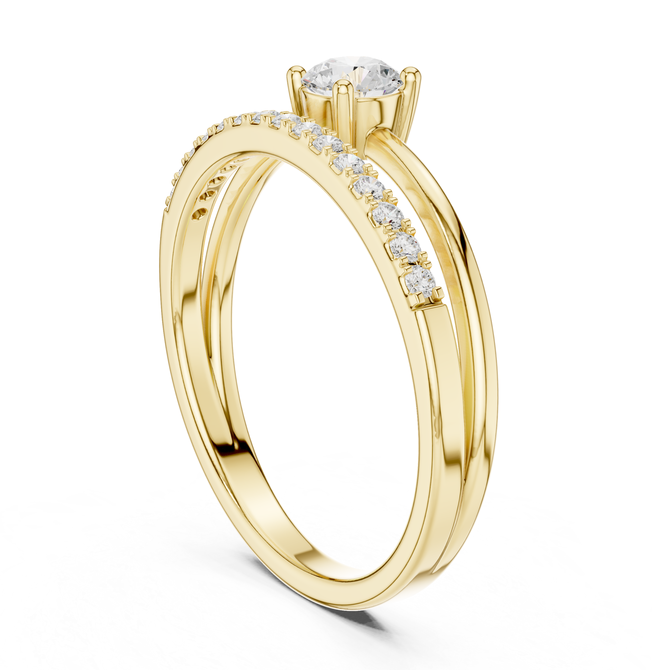 Floating Pavé Diamond Engagement Ring