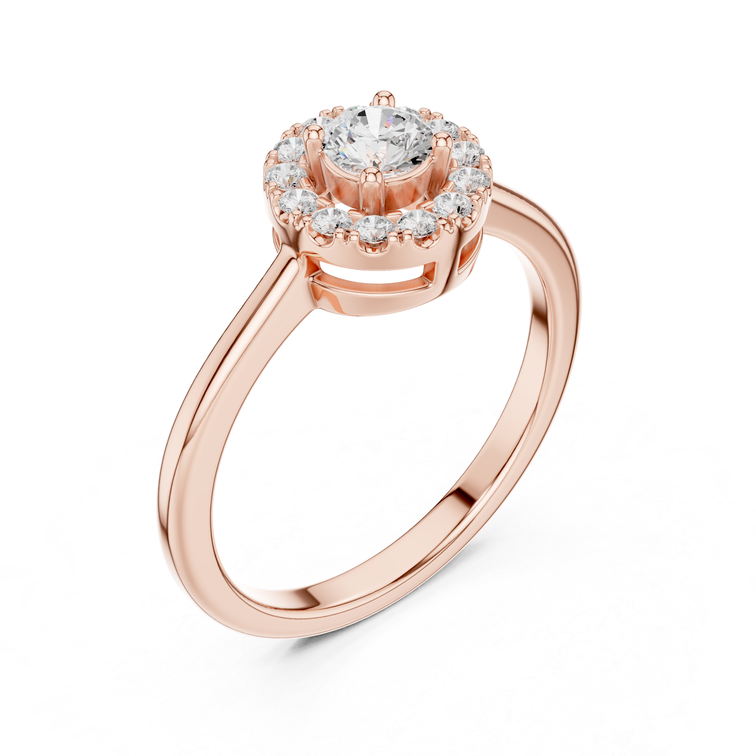 Classic Halo Diamond Engagement Ring