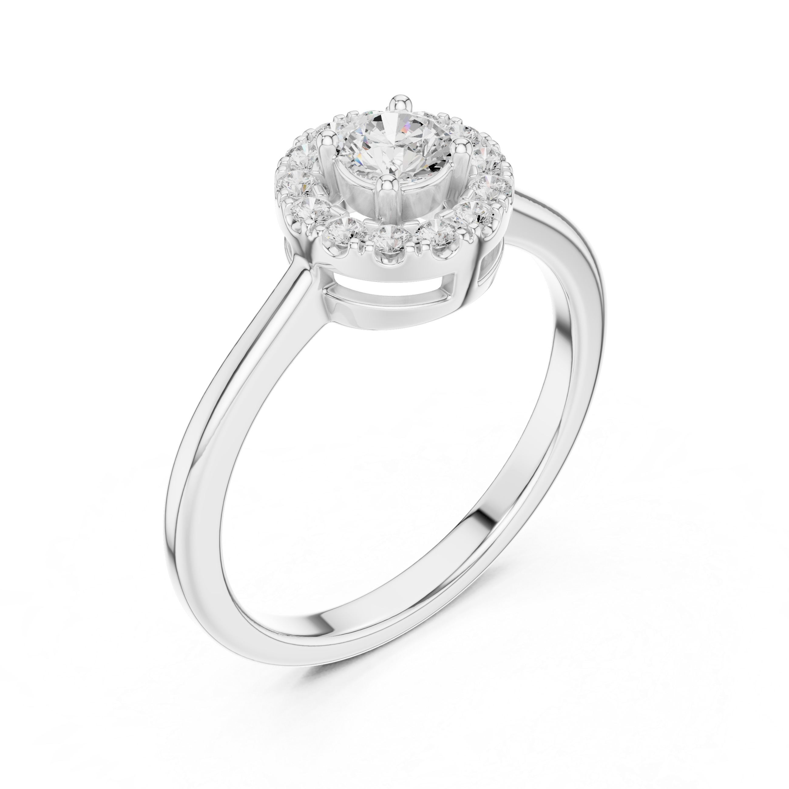 Classic Halo Diamond Engagement Ring
