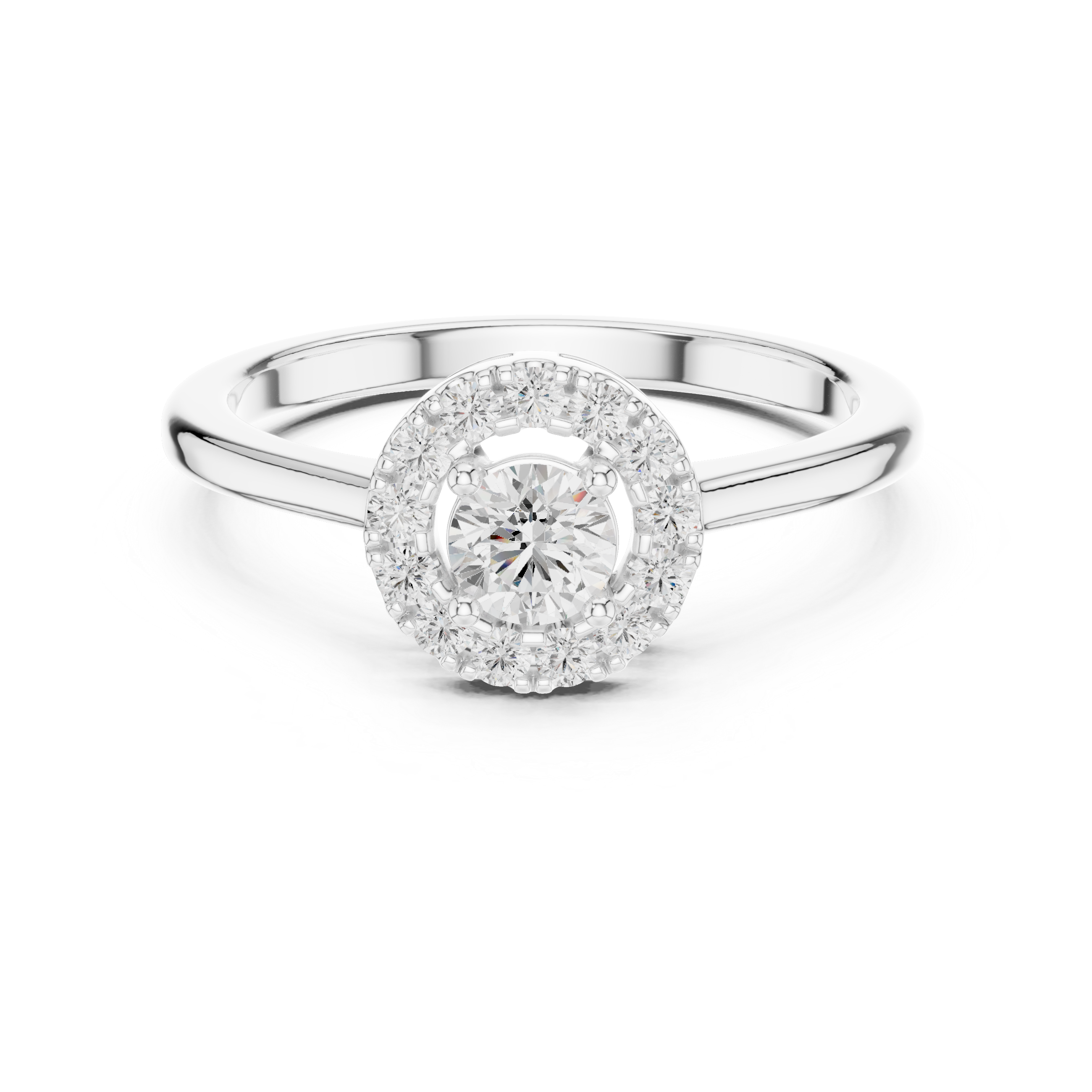 Classic Halo Diamond Engagement Ring