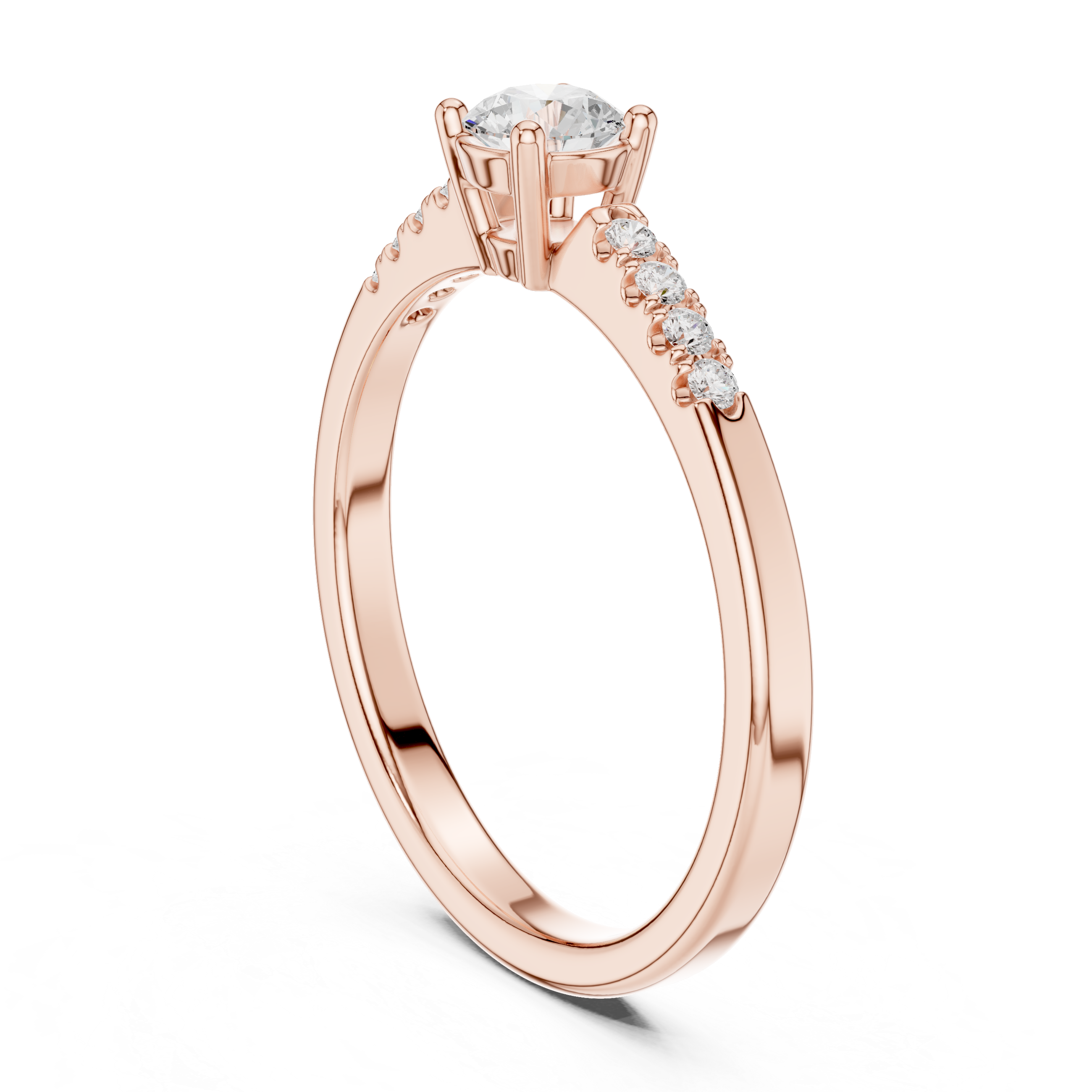 Classic Pavé Diamond Solitaire Ring