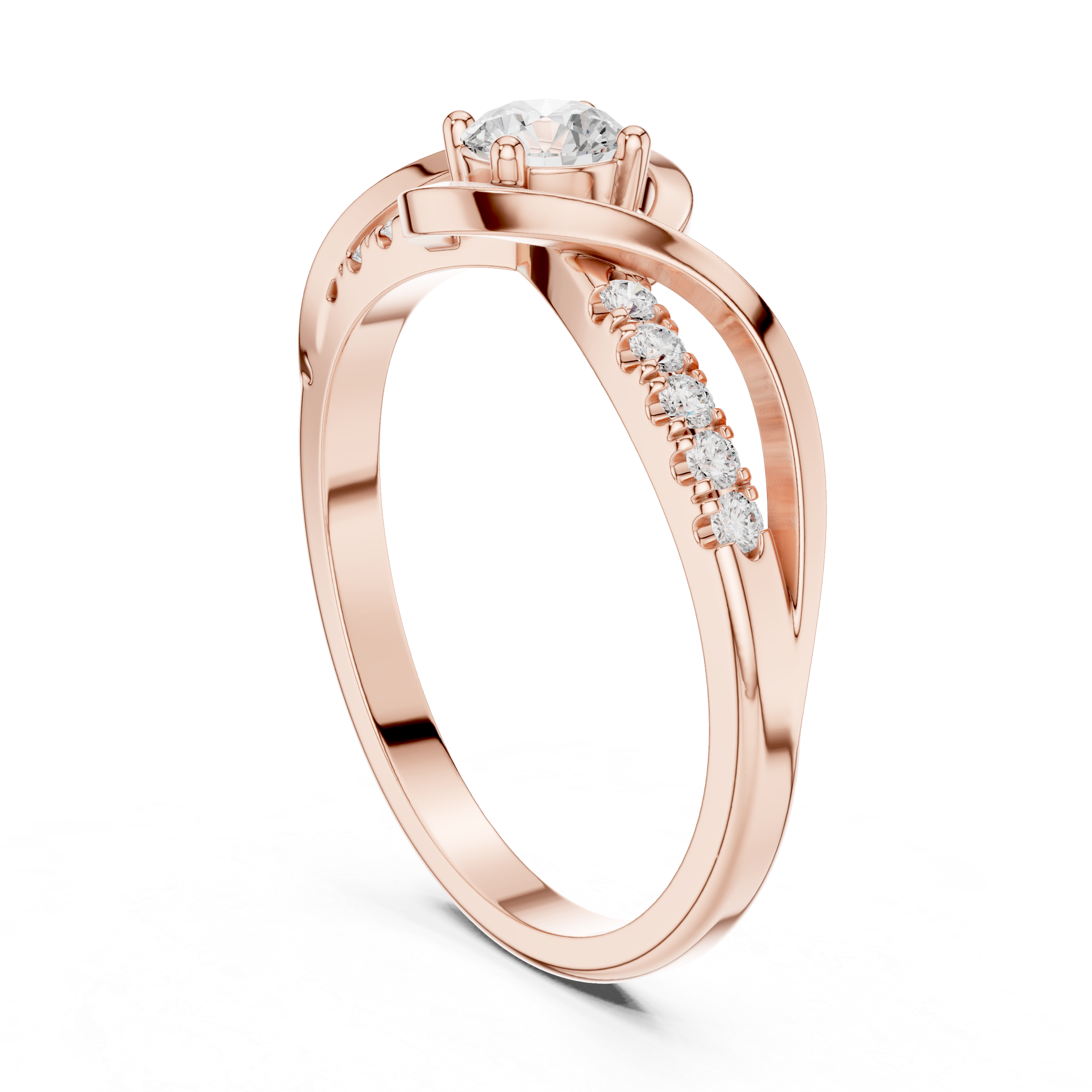 Infinity Twist Diamond Engagement Ring – Round Solitaire