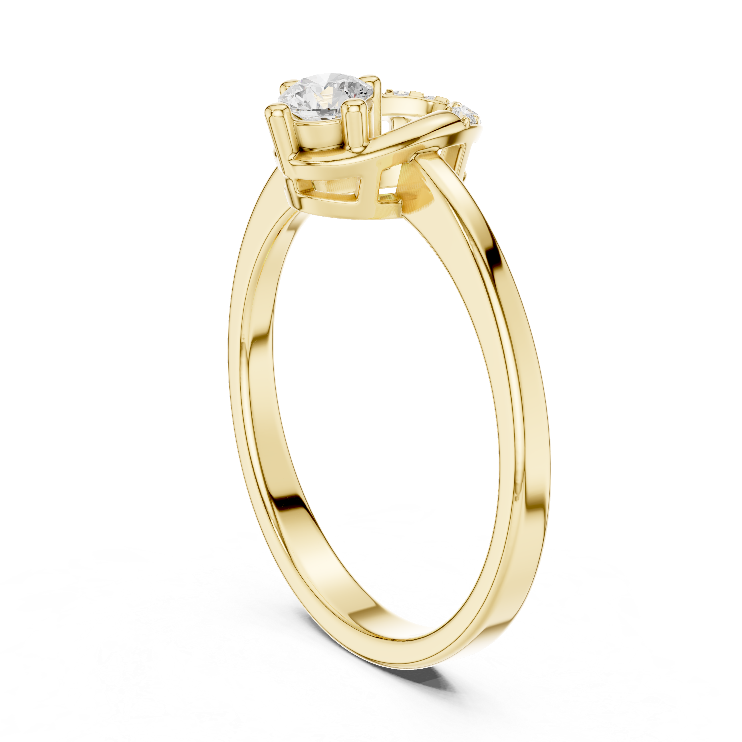 Modern Oval Halo Diamond Ring – Open Frame Engagement Ring – 0.18 CT Total Weight