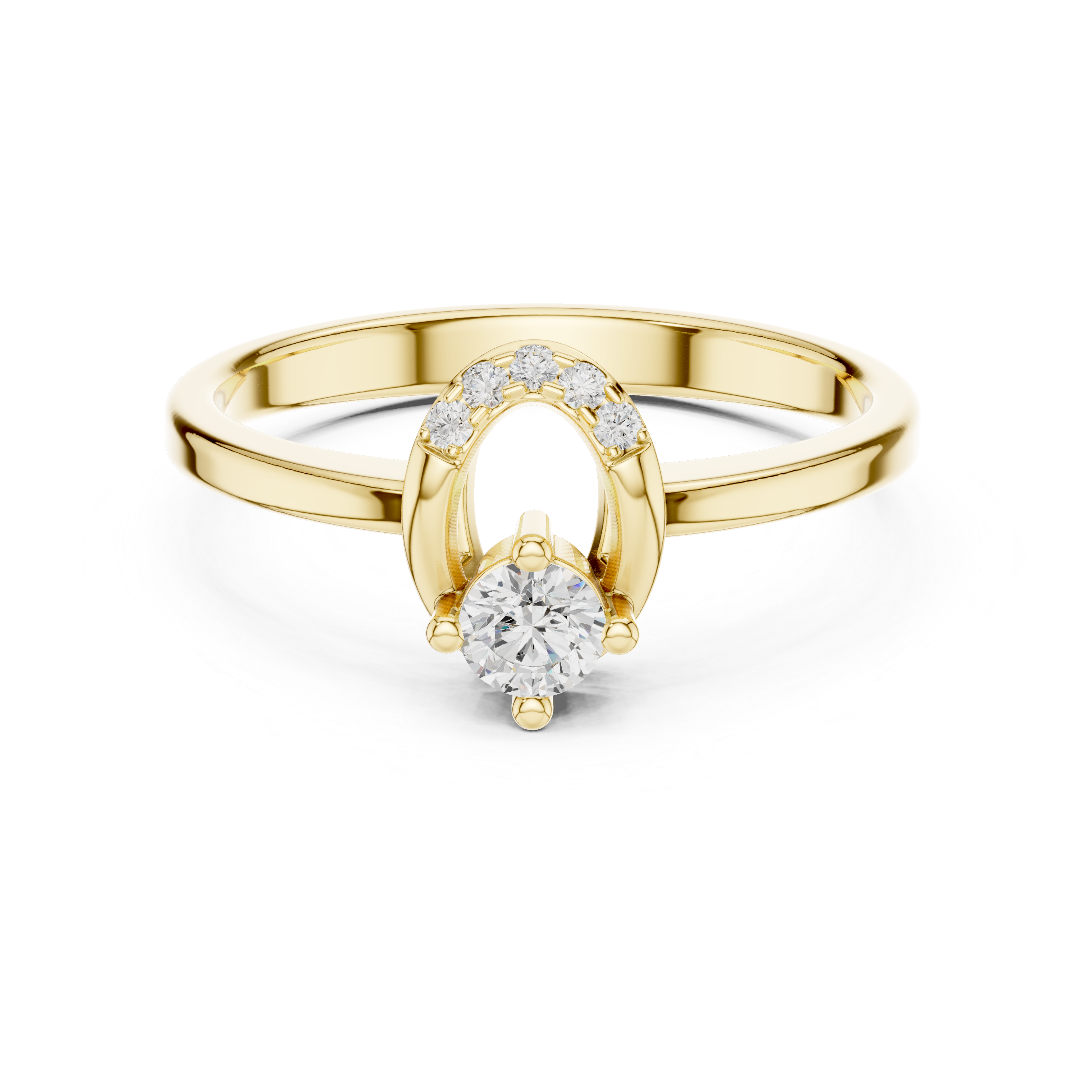 Modern Oval Halo Diamond Ring – Open Frame Engagement Ring – 0.18 CT Total Weight