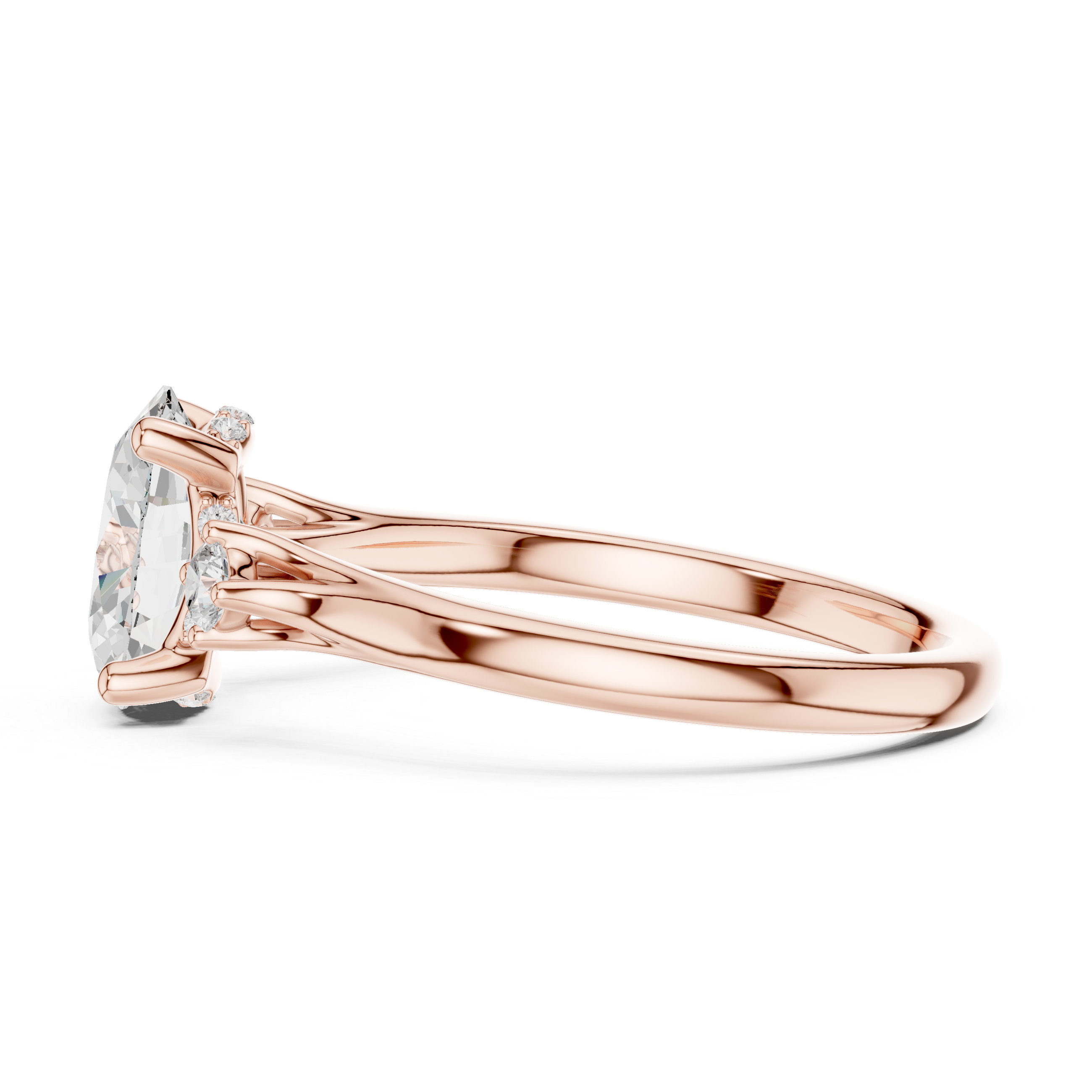 Oval Cut Three Stone Engagement Ring – 2.16 CT Total Diamond Ring