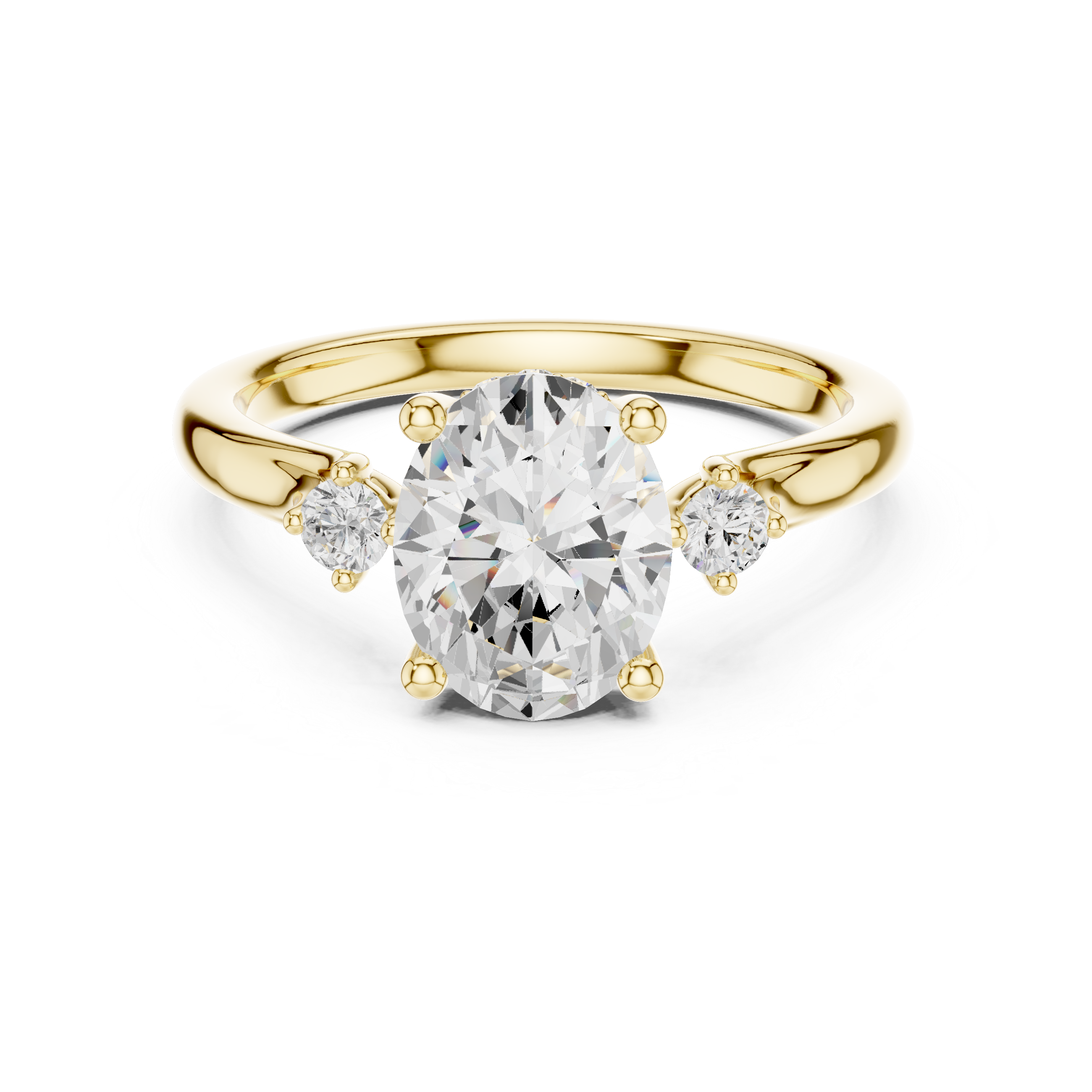 Oval Cut Three Stone Engagement Ring – 2.16 CT Total Diamond Ring