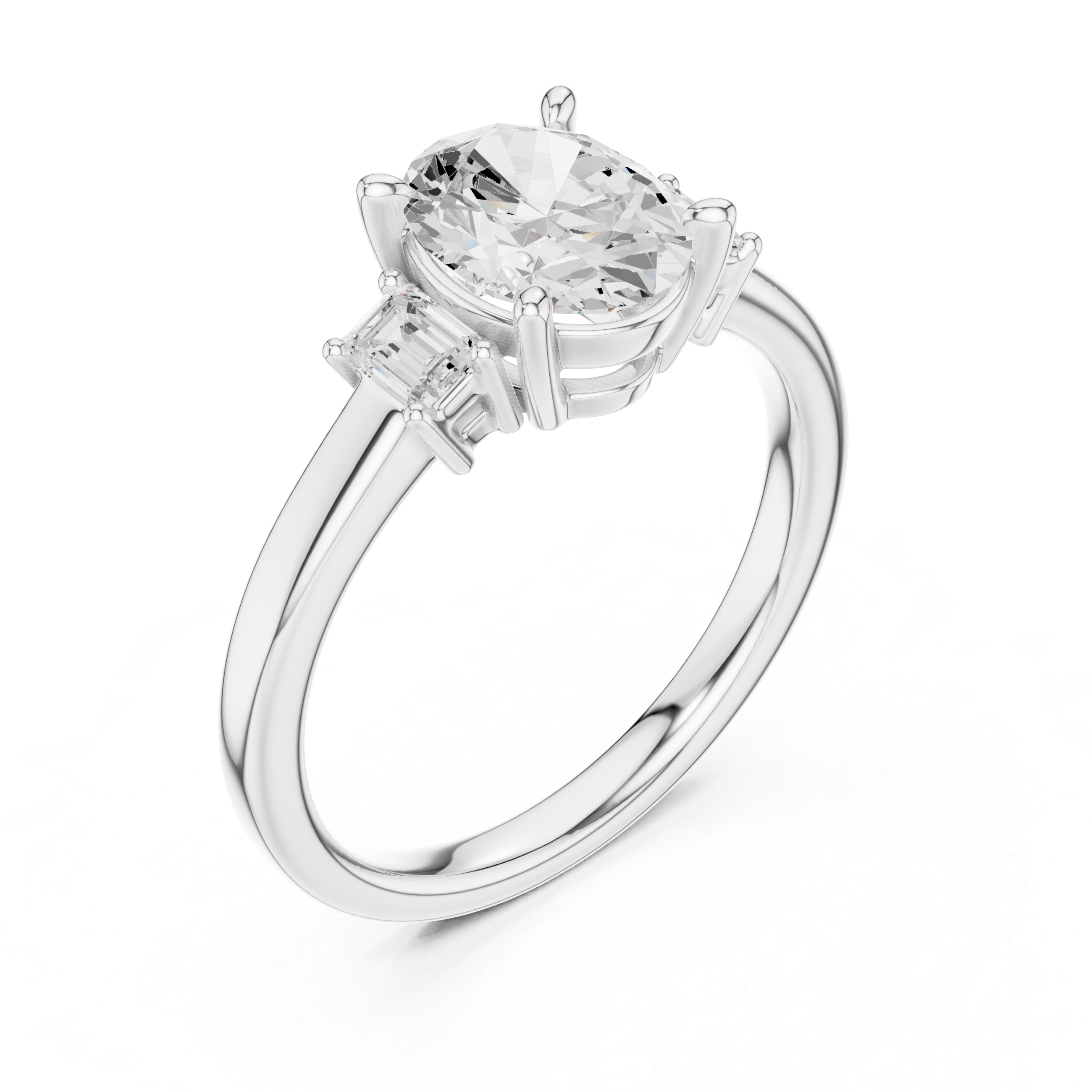 Oval Cut Three Stone Engagement Ring – 1.70 CT Total Diamond Ring
