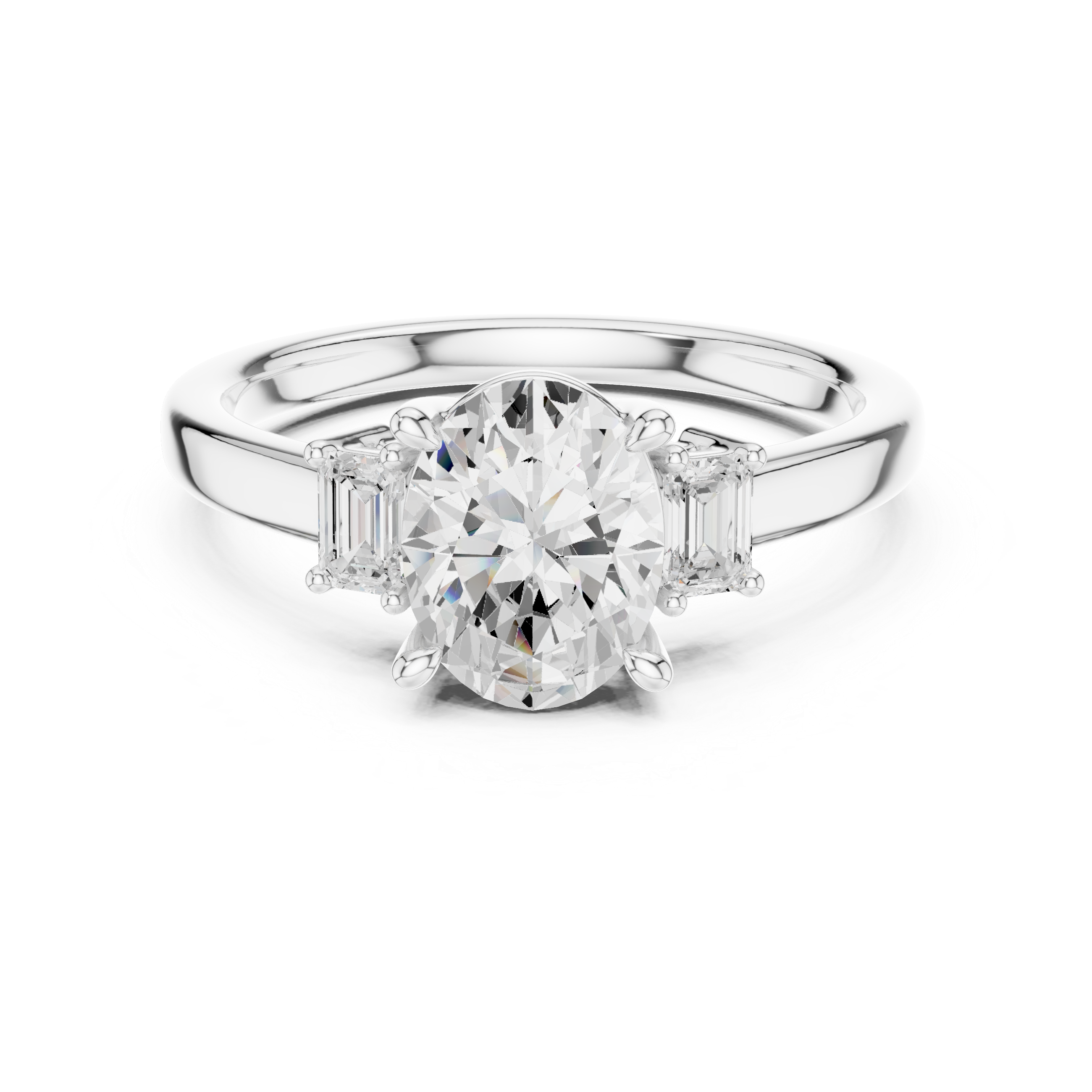 Oval Cut Three Stone Engagement Ring – 1.70 CT Total Diamond Ring