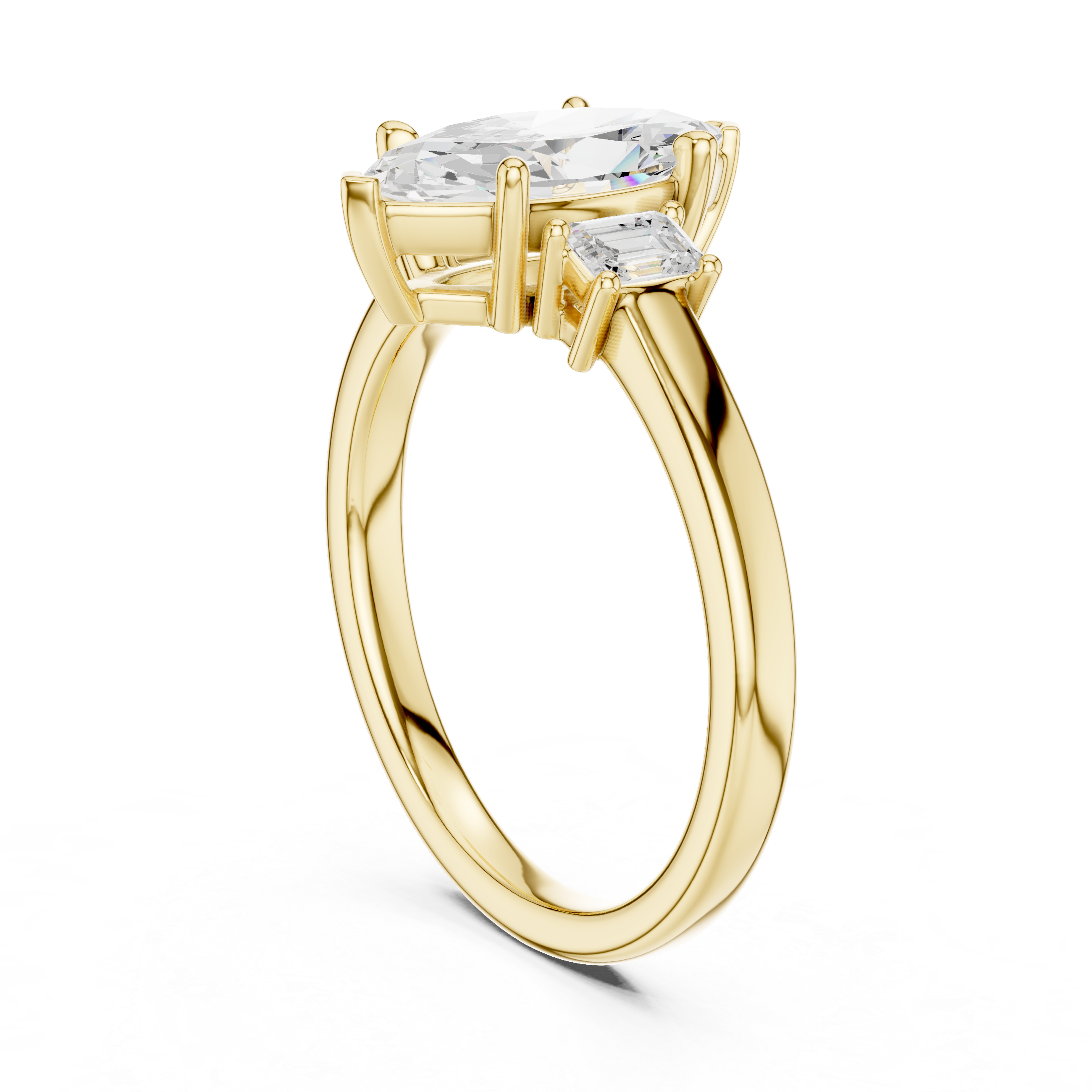 Marquise Cut Three Stone Engagement Ring – 1.70 CT Total Diamond Ring