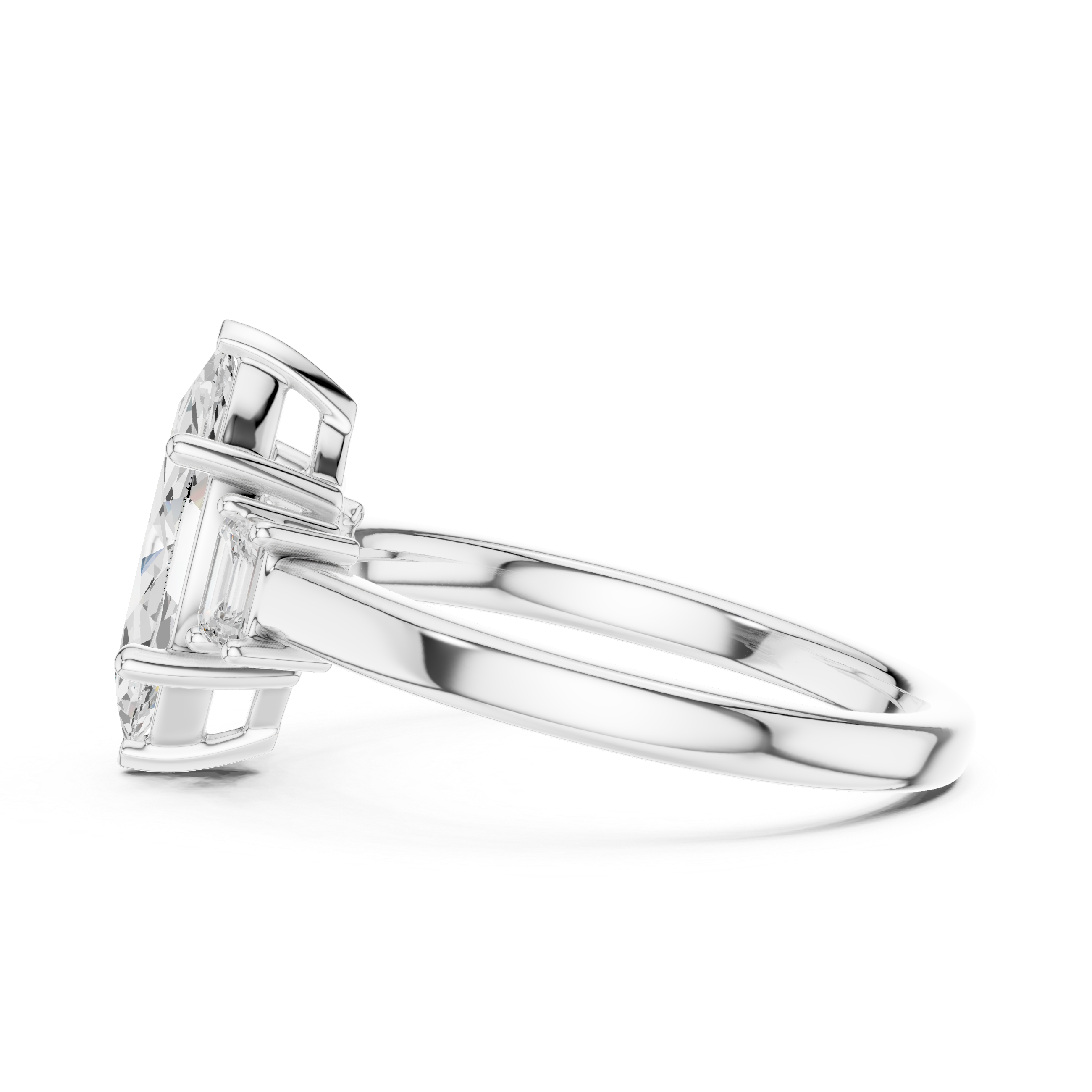 Marquise Cut Three Stone Engagement Ring – 1.70 CT Total Diamond Ring