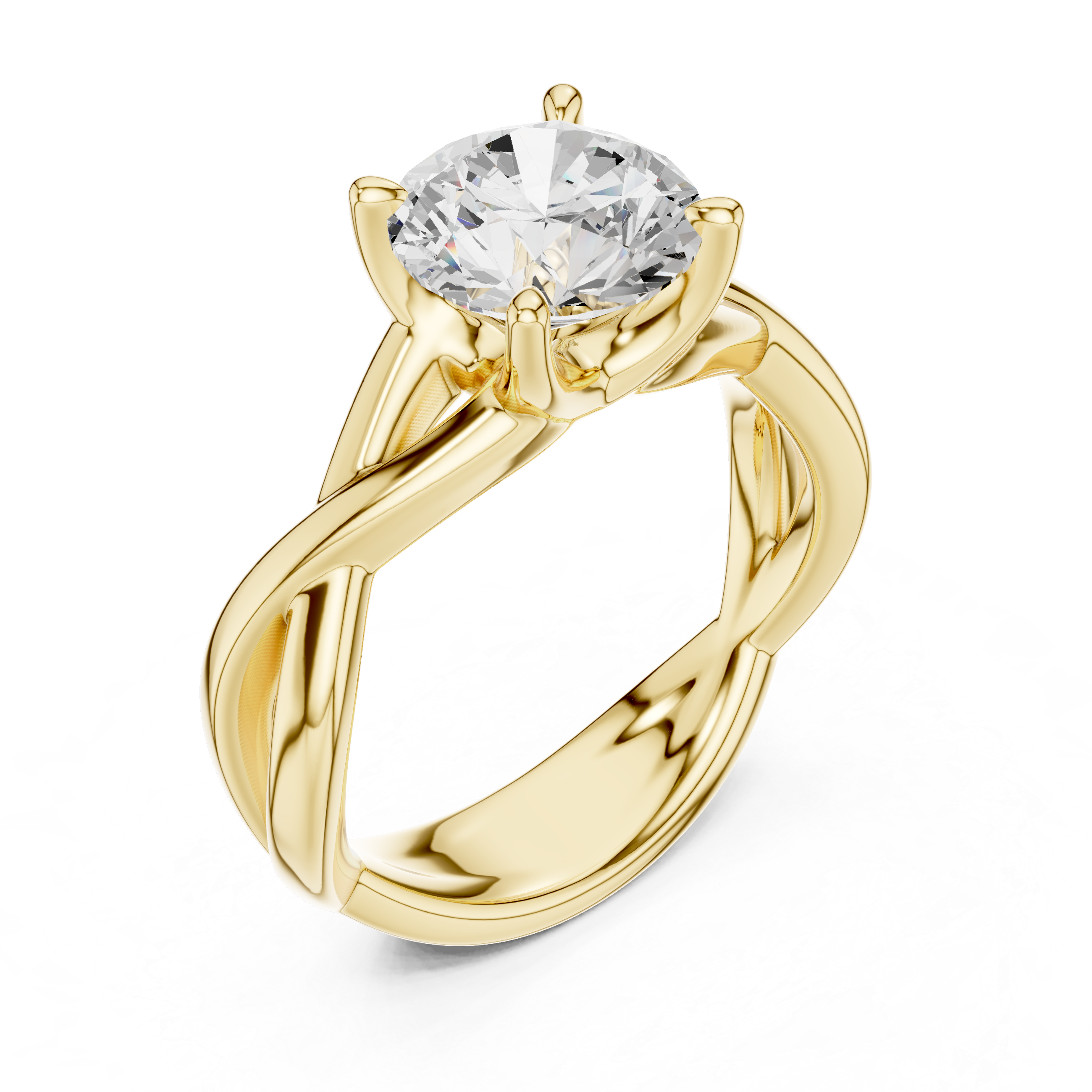 Twisted Infinity Solitaire Engagement Ring – 2.00 CT Round Cut Diamond Ring