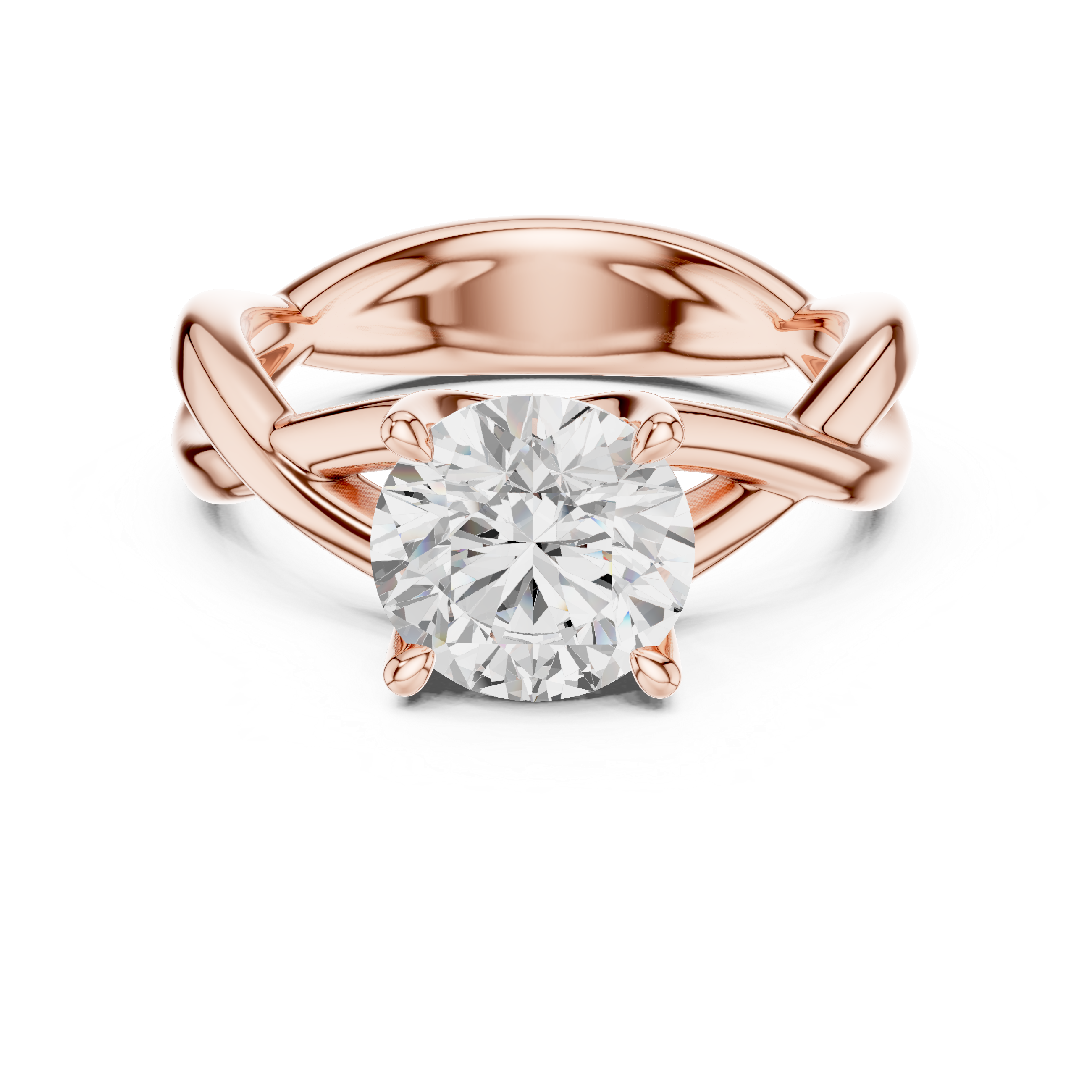 Twisted Infinity Solitaire Engagement Ring – 2.00 CT Round Cut Diamond Ring