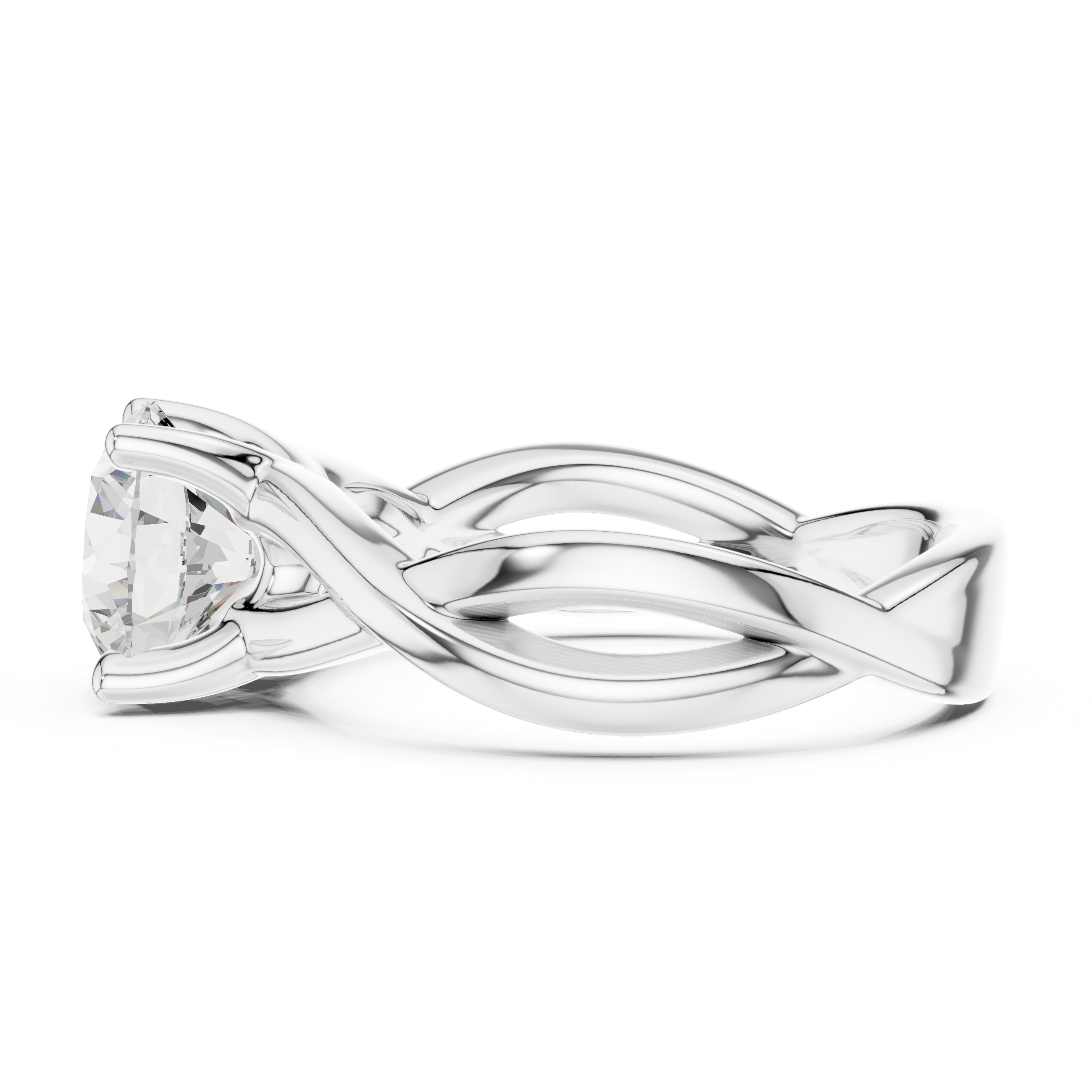 Twisted Infinity Solitaire Engagement Ring – 2.00 CT Round Cut Diamond Ring
