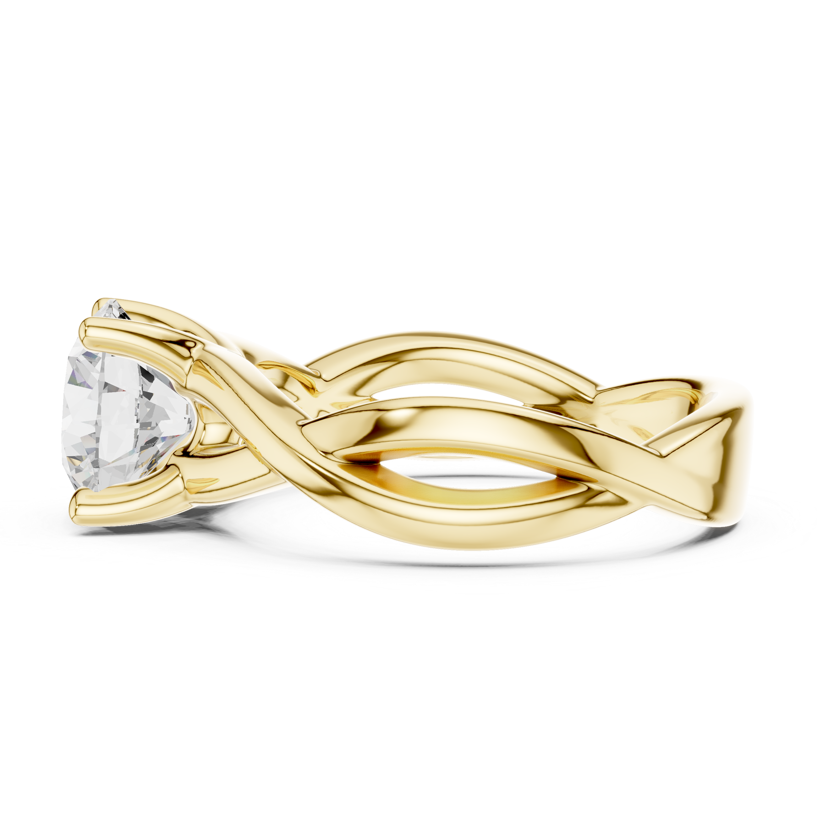 Twisted Infinity Solitaire Engagement Ring – 2.00 CT Round Cut Diamond Ring