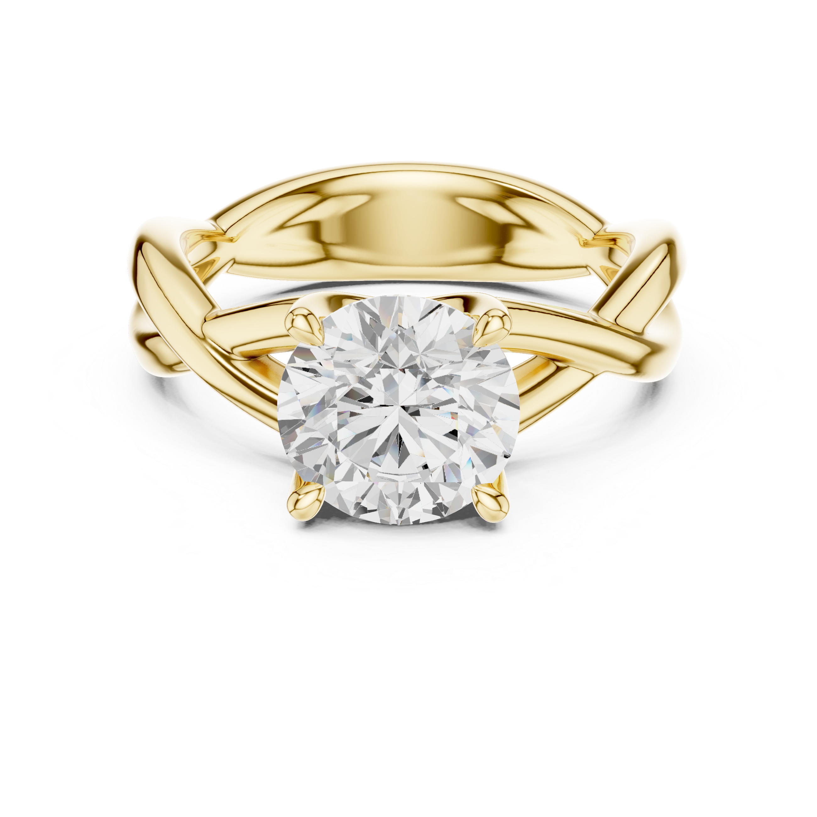 Twisted Infinity Solitaire Engagement Ring – 2.00 CT Round Cut Diamond Ring