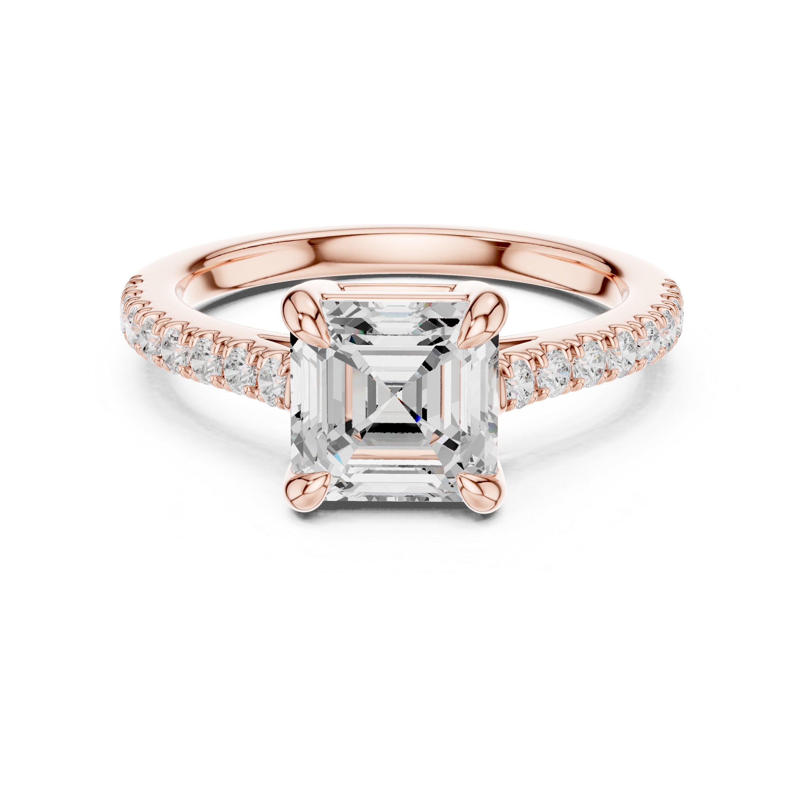 Cushion Cut Pavé Solitaire Engagement Ring – 2.30 CT Total Weight Diamond Ring
