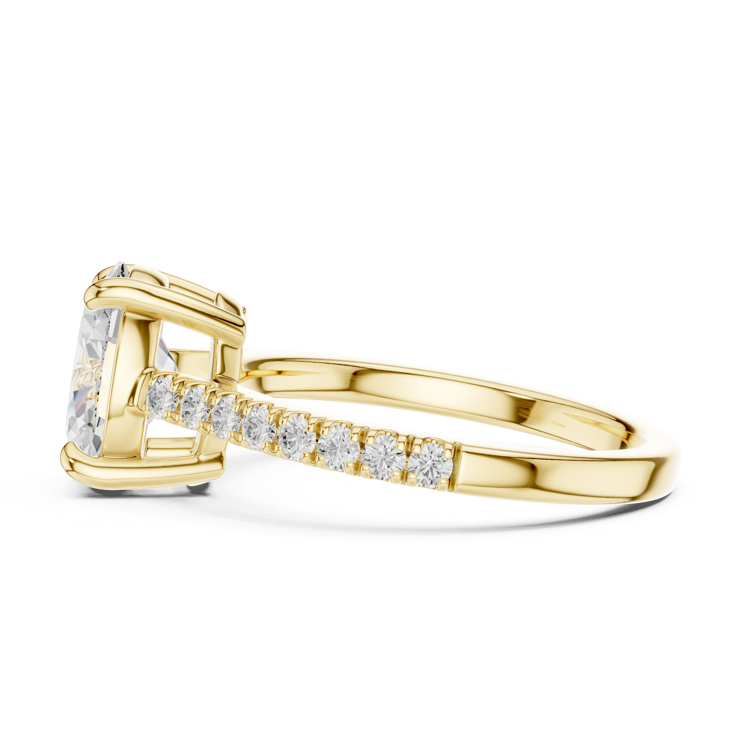 Oval Cut Pavé Solitaire Engagement Ring – 2.30 CT Total Weight Diamond Ring