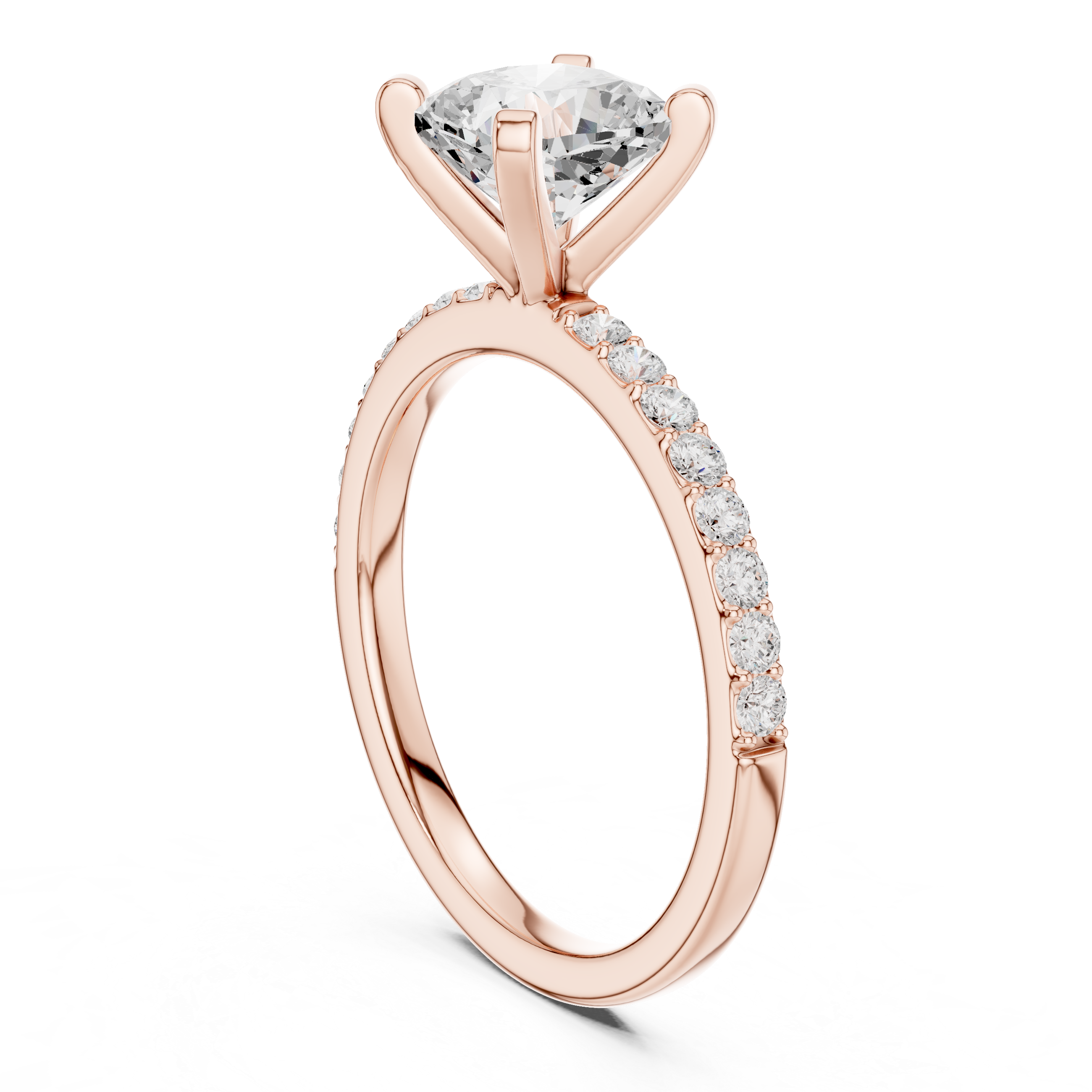 Cushion Cut Pavé Engagement Ring – 2.22 CT Total Weight Diamond Ring