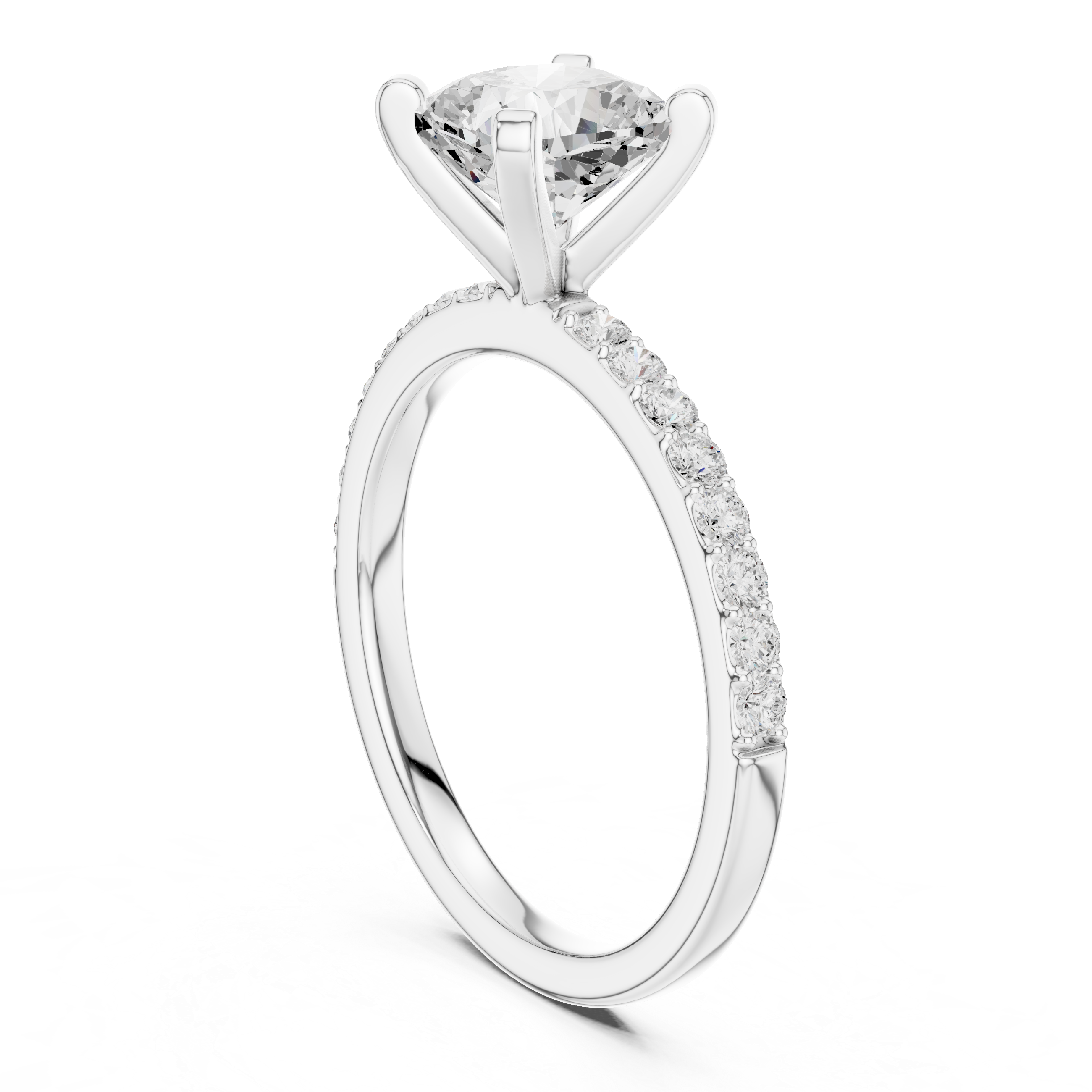 Cushion Cut Pavé Engagement Ring – 2.22 CT Total Weight Diamond Ring
