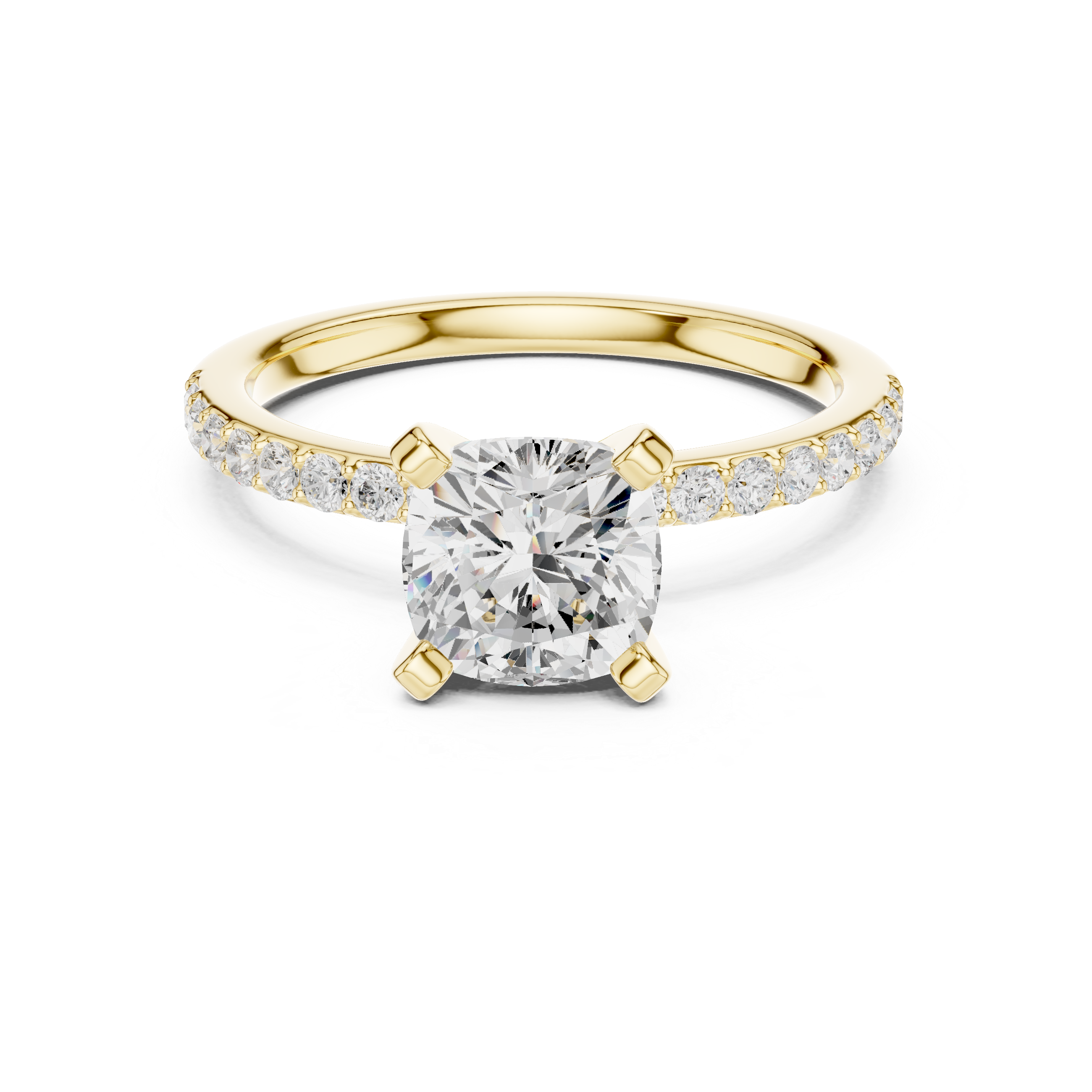 Cushion Cut Pavé Engagement Ring – 2.22 CT Total Weight Diamond Ring