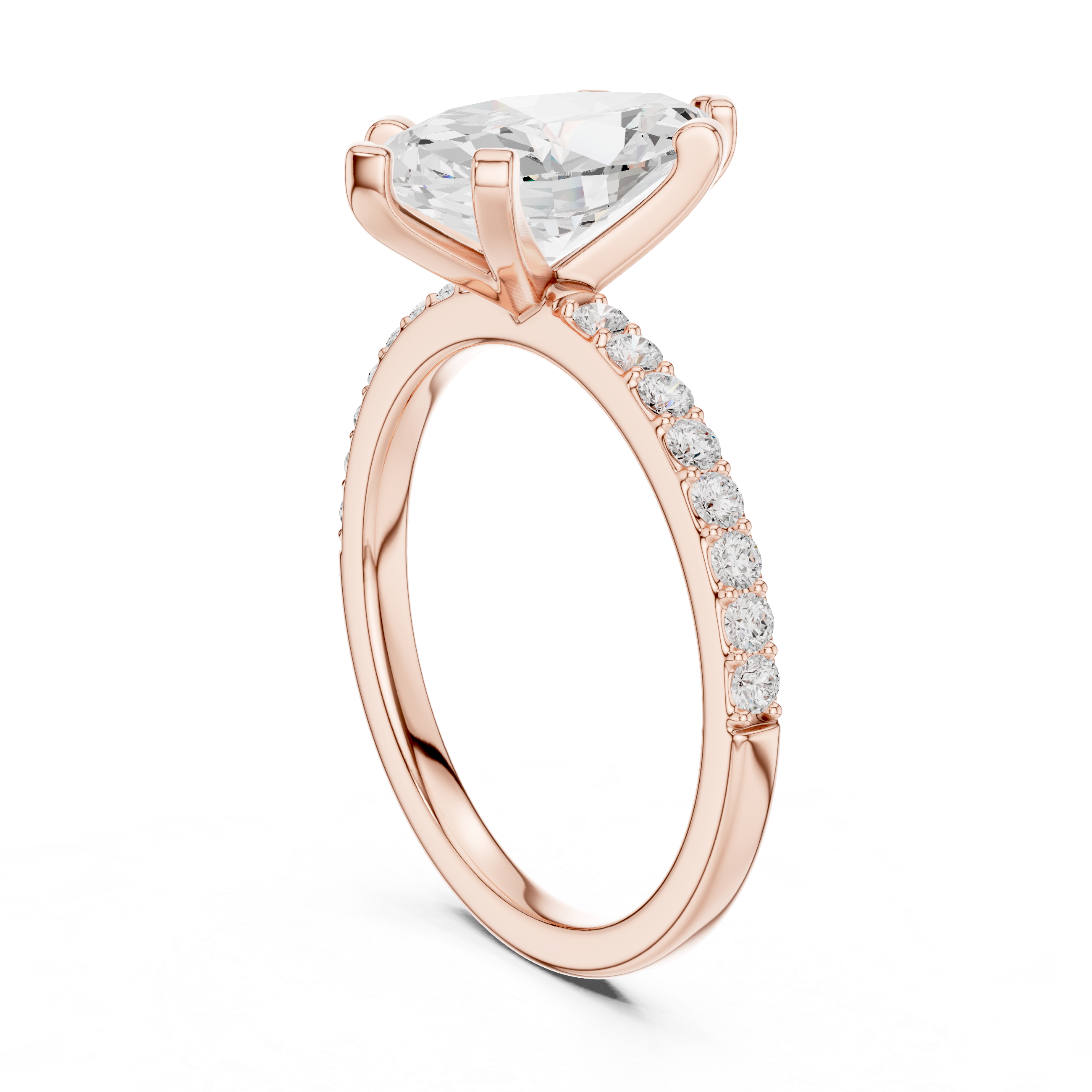 Marquise Cut Pavé Engagement Ring – 2.22 CT Total Weight Diamond Ring