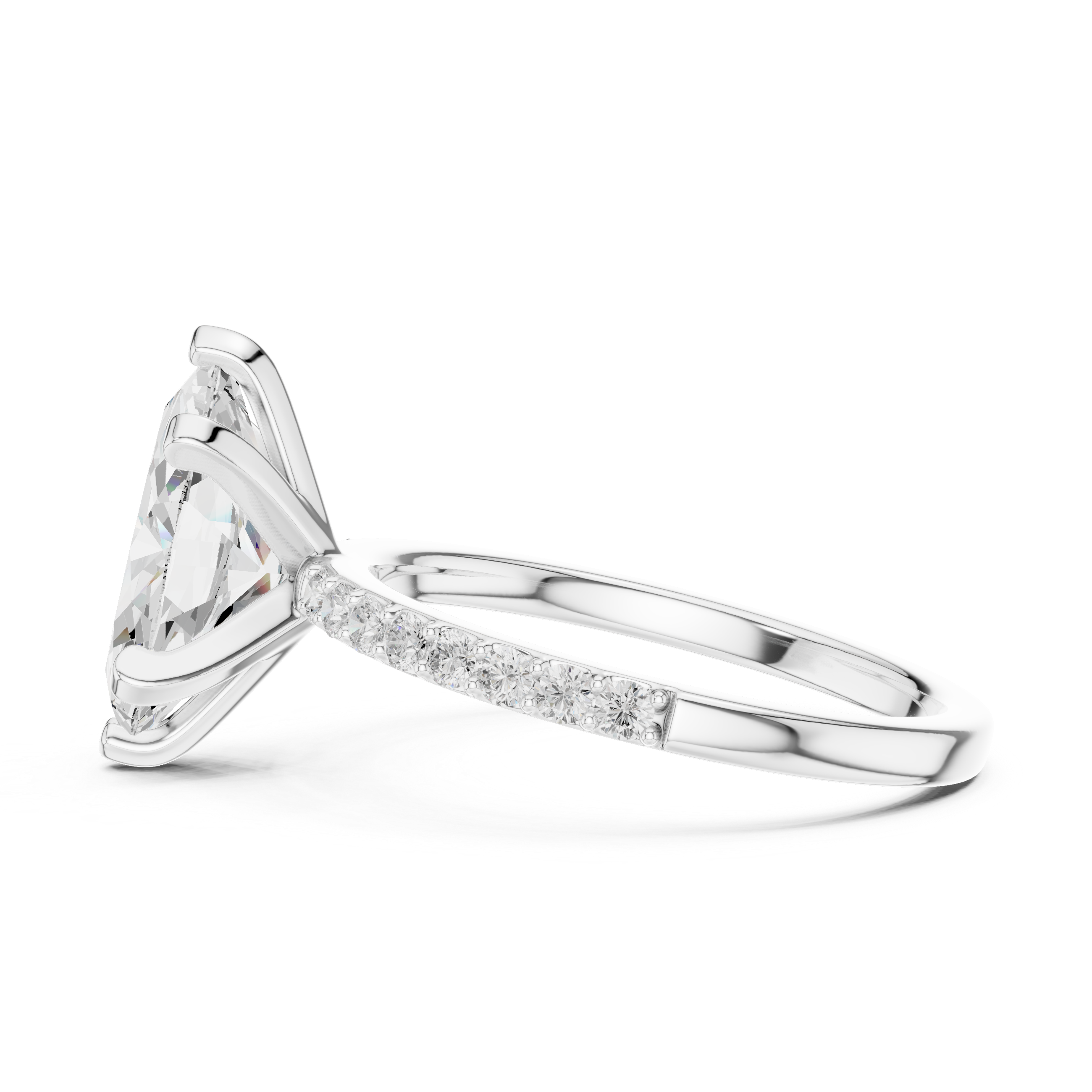 Marquise Cut Pavé Engagement Ring – 2.22 CT Total Weight Diamond Ring