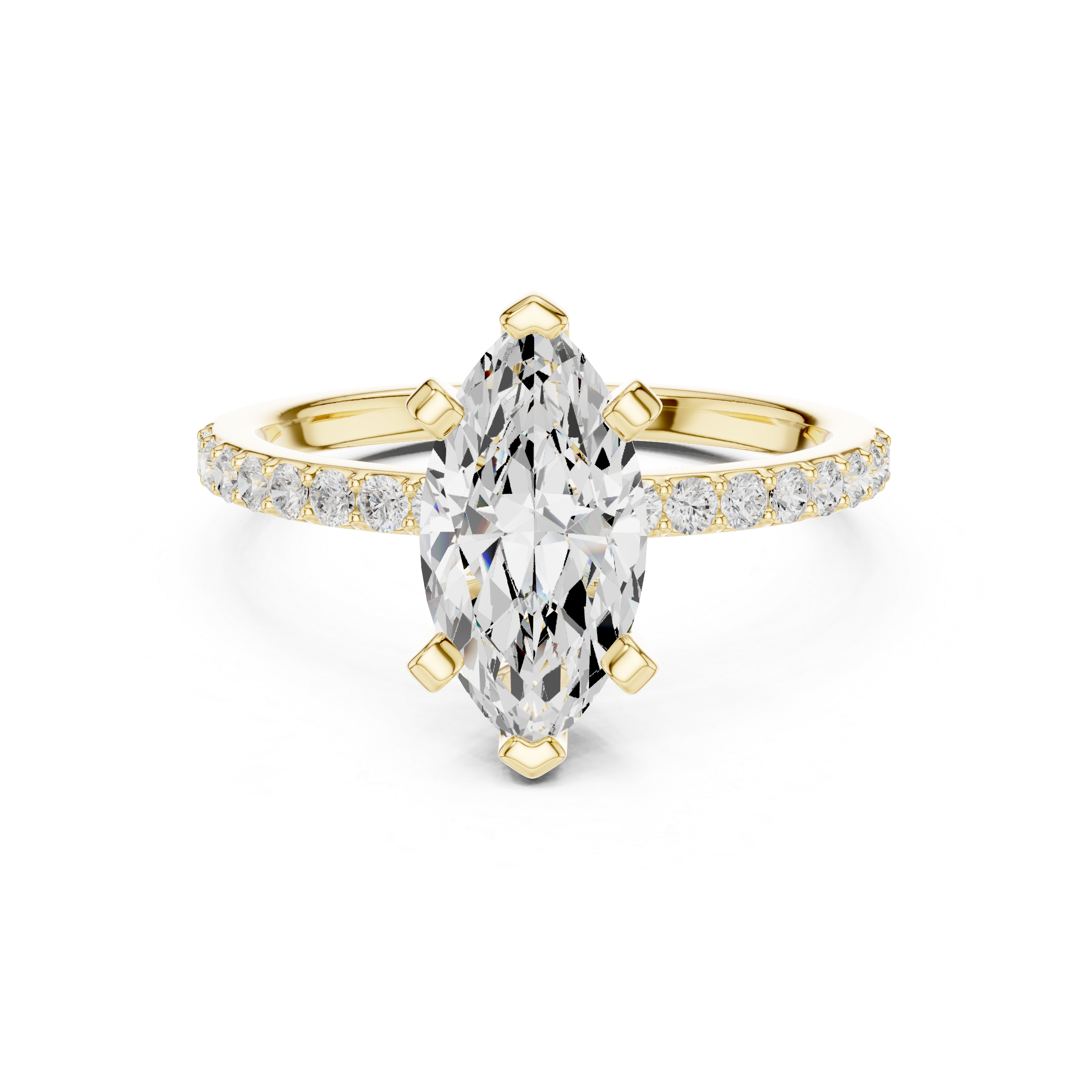 Marquise Cut Pavé Engagement Ring – 2.22 CT Total Weight Diamond Ring