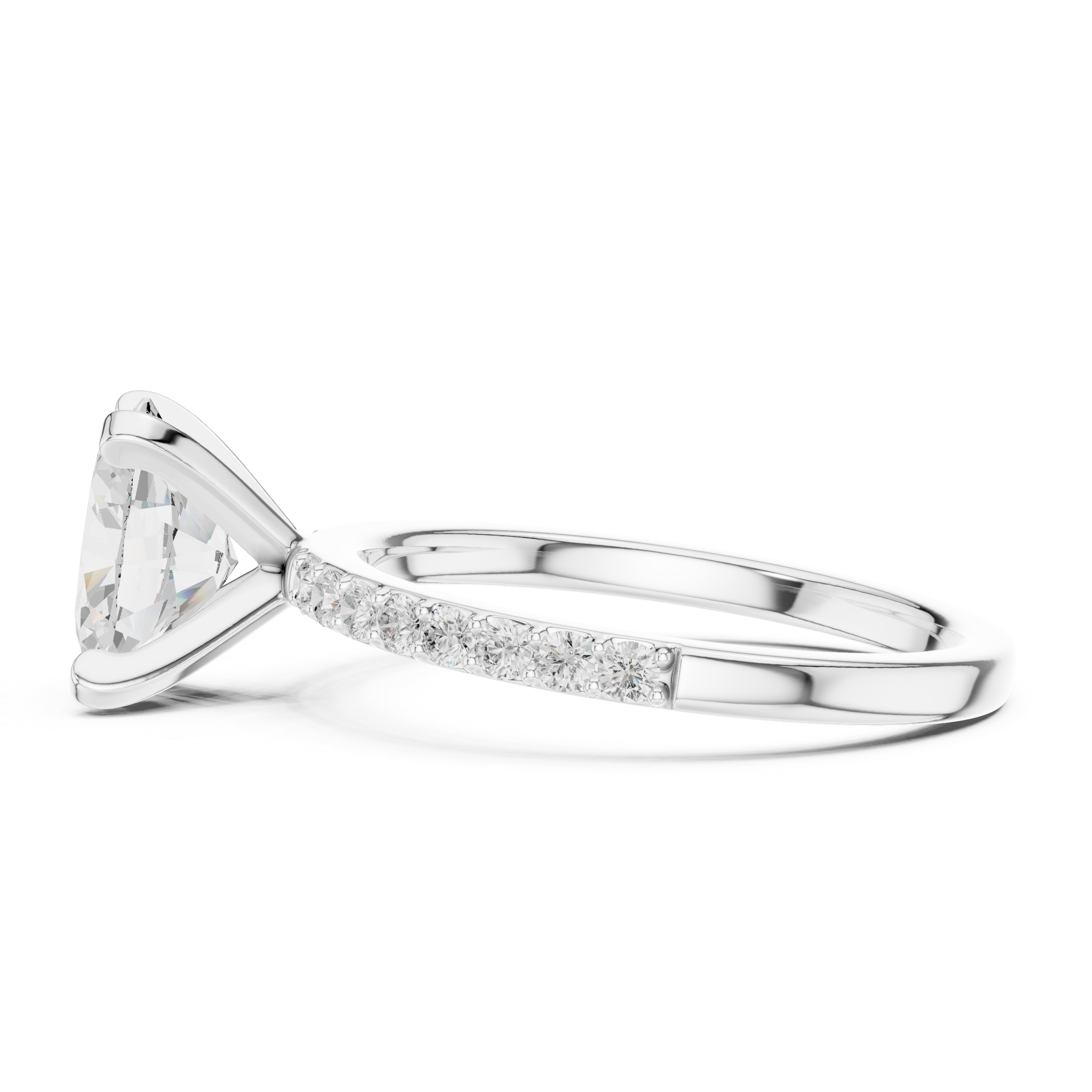 Oval Cut Pavé Engagement Ring – 2.22 CT Total Weight Diamond Ring