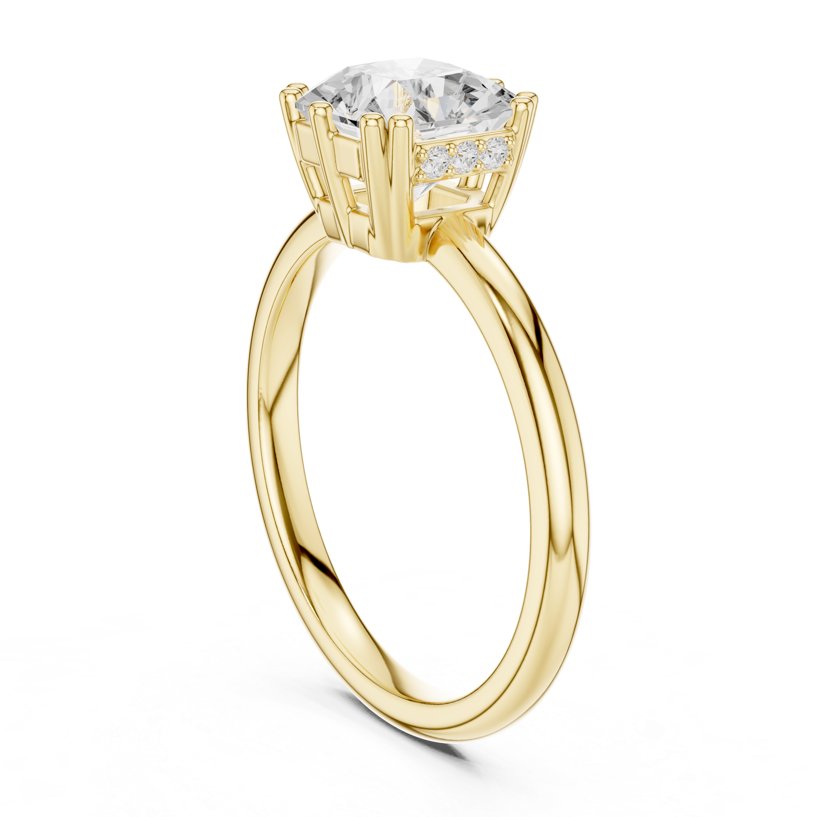 Radiant Cut Solitaire Engagement Ring with Hidden Diamond Gallery