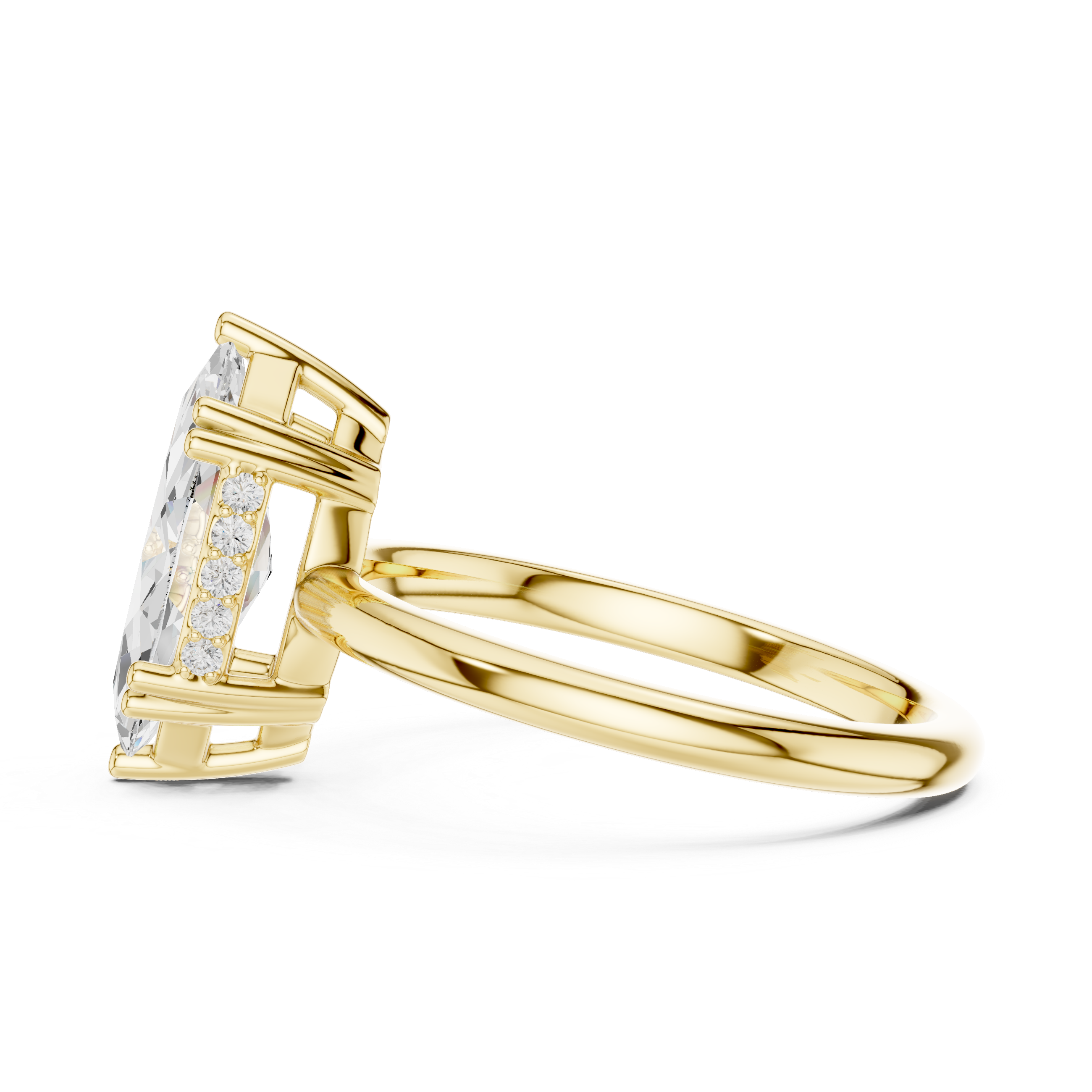 Marquise Cut Solitaire Engagement Ring with Hidden Diamond Gallery
