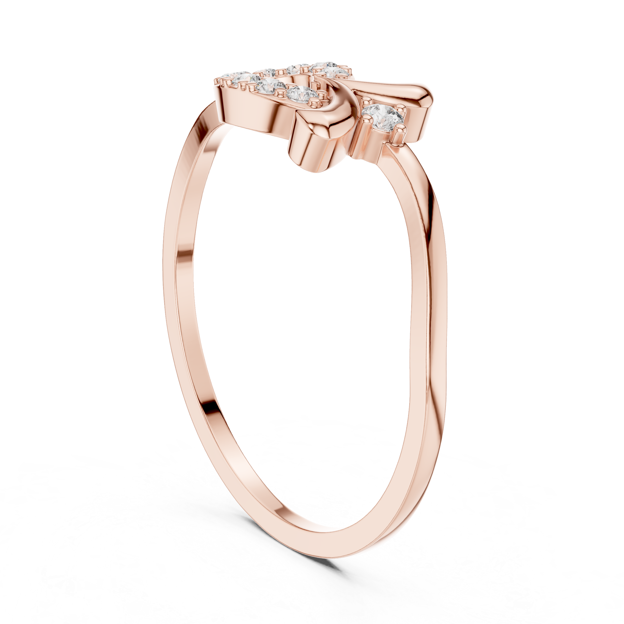 Diamond Swirl Infinity Ring – Open Circle Halo Ring with Contemporary Twist Design
