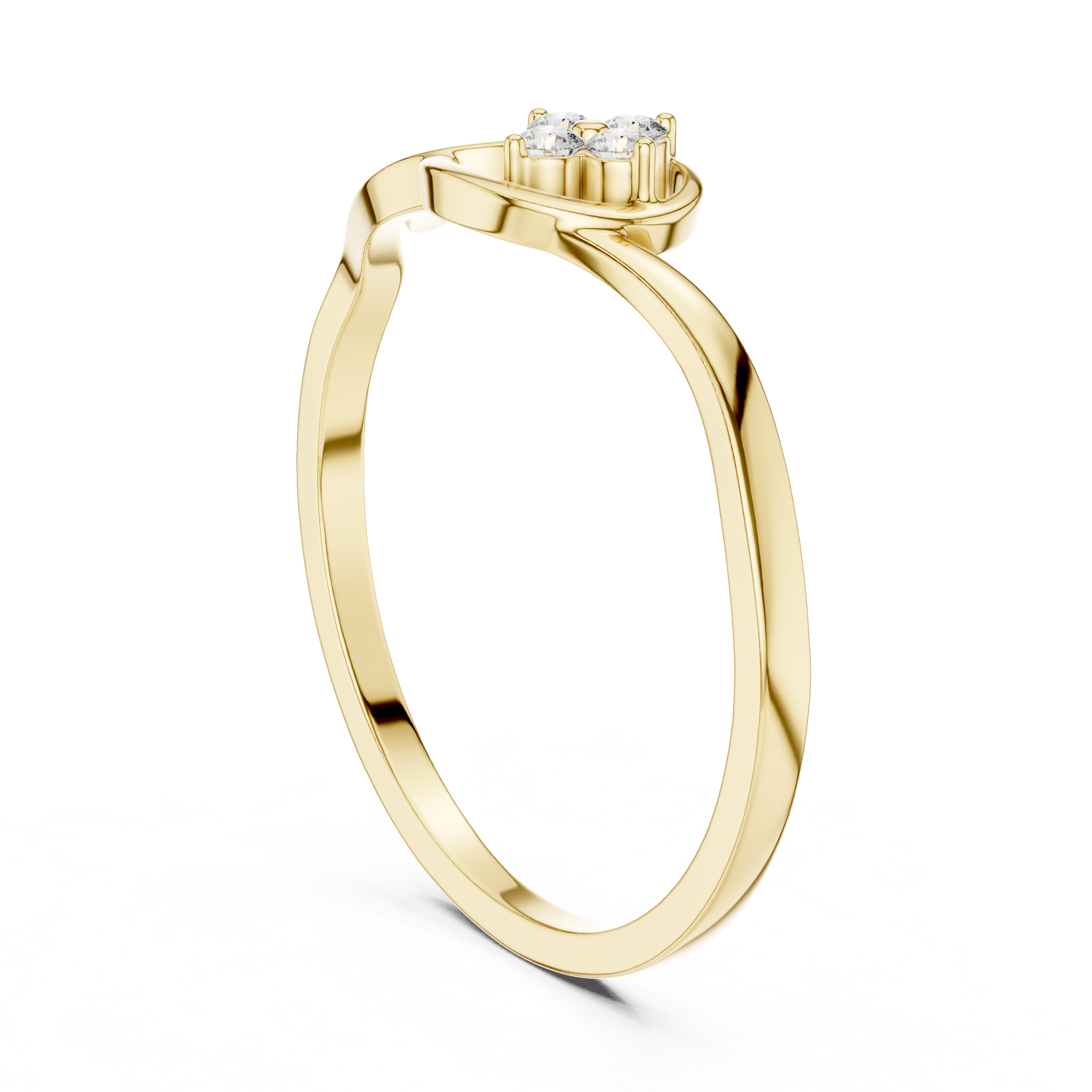 Floral Diamond Swirl Ring – Minimalist Flower Cluster Promise Ring