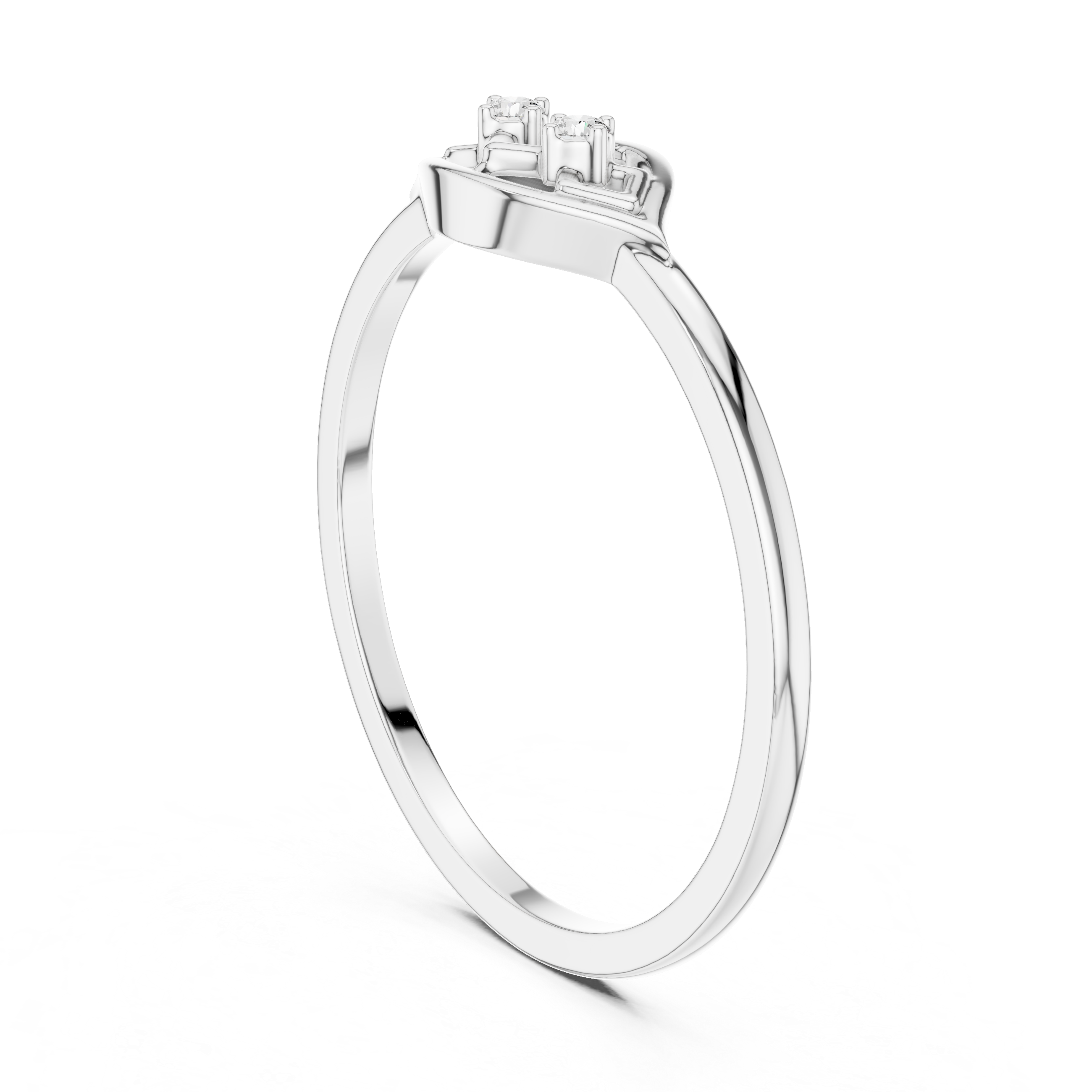 Minimalist Marquise Diamond Ring – Openwork Eye Shape Two Stone Ring
