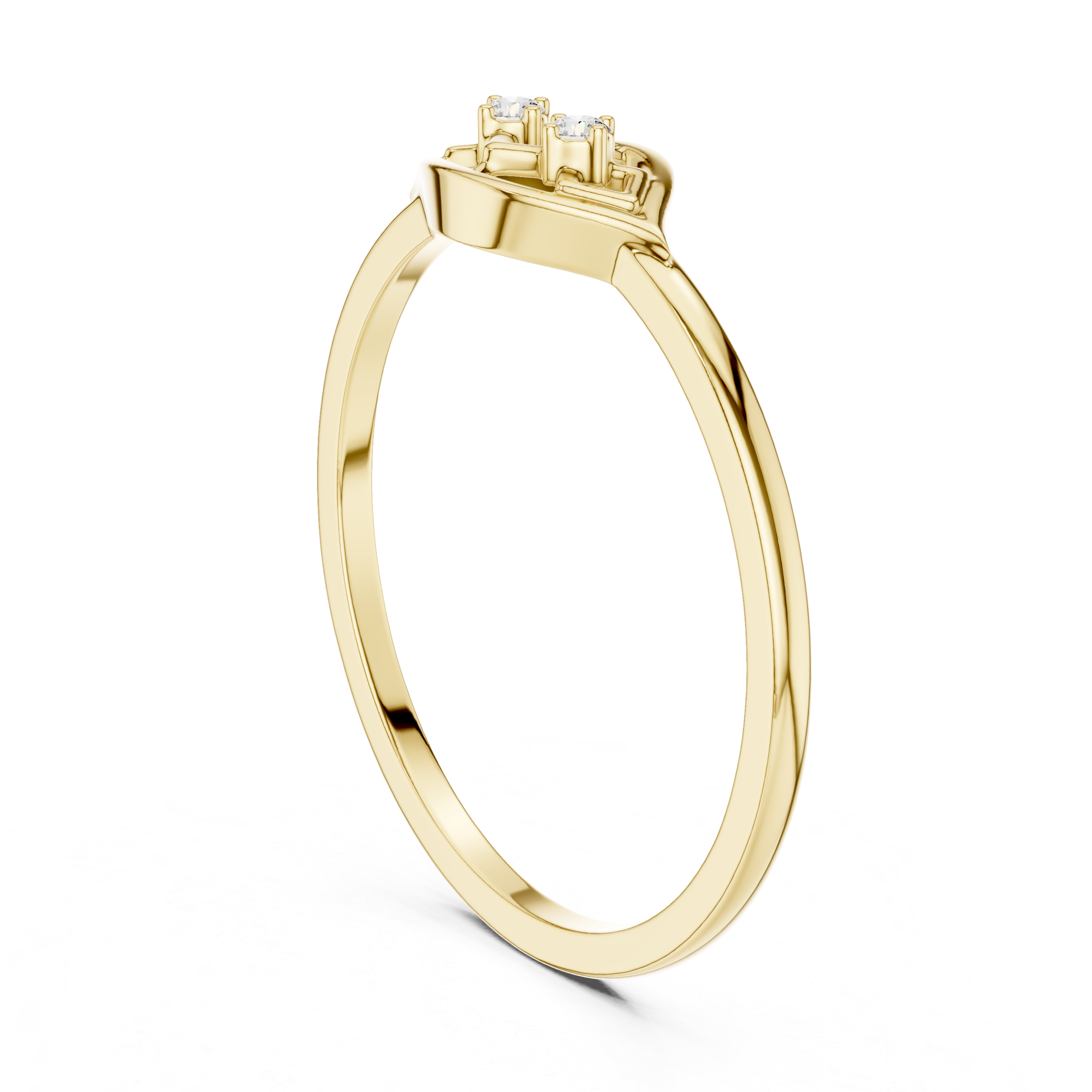 Minimalist Marquise Diamond Ring – Openwork Eye Shape Two Stone Ring