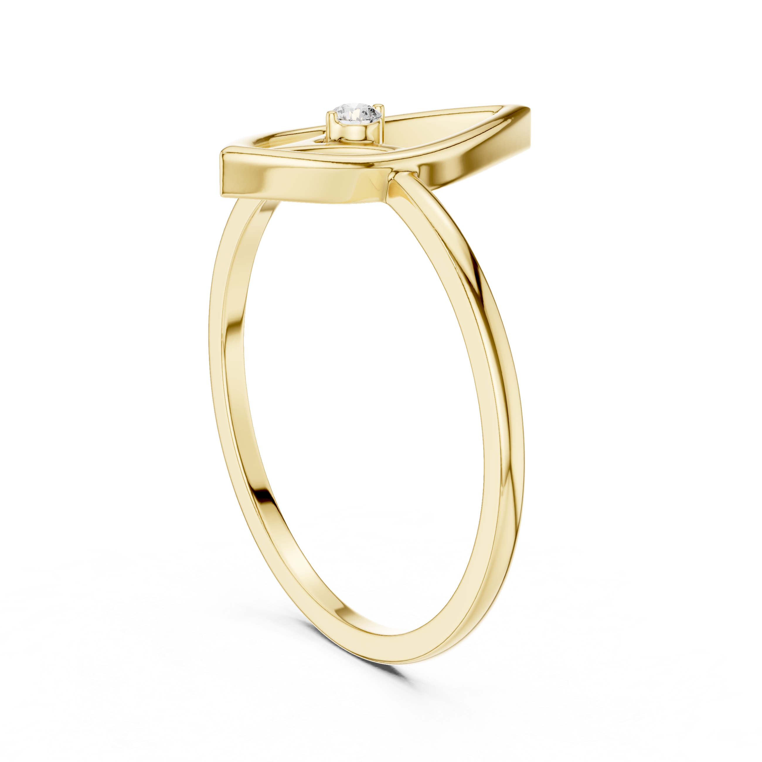 Minimalist Marquise Diamond Ring – Open Navette Geometric Solitaire Ring